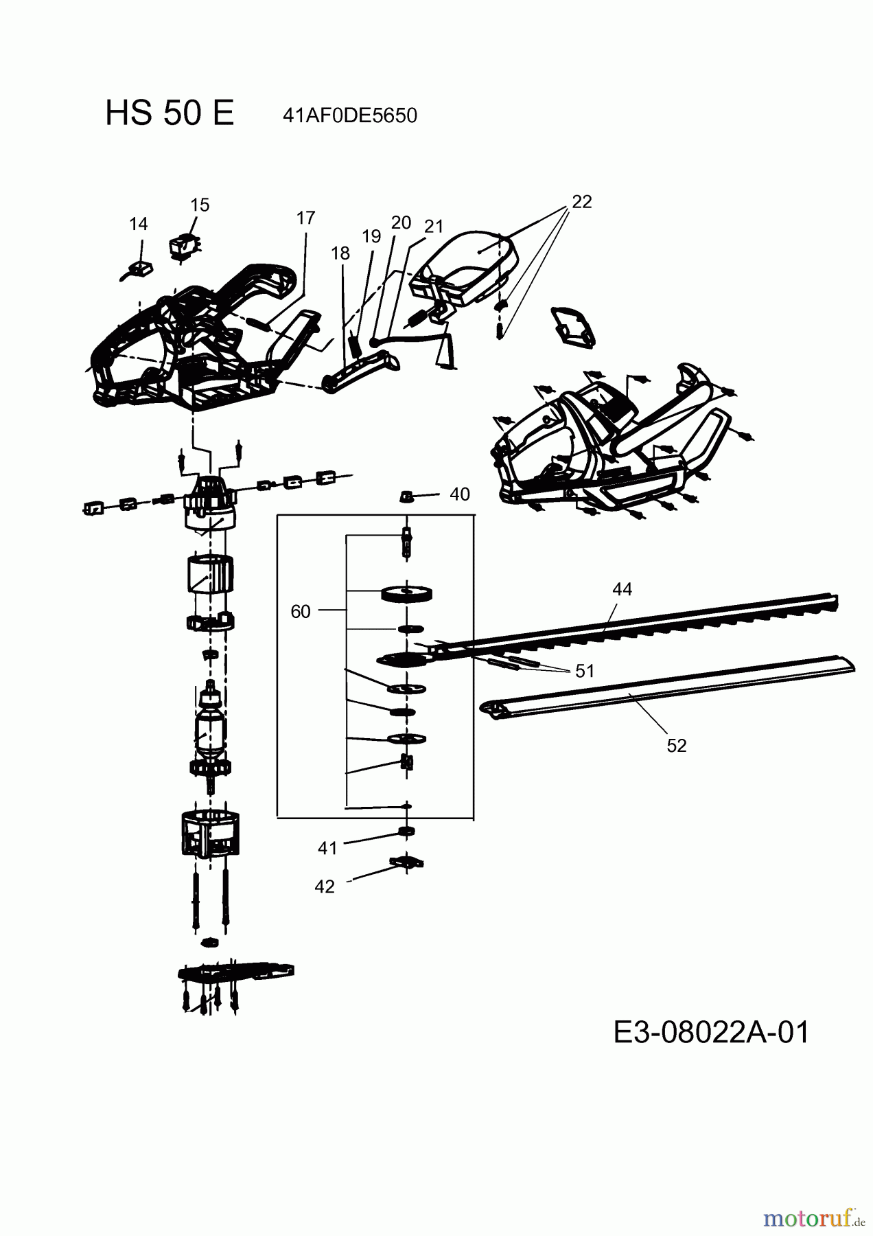  Wolf-Garten Elektroheckenscheren HS 50 E 41AF0DE5650  (2015) Grundgerät