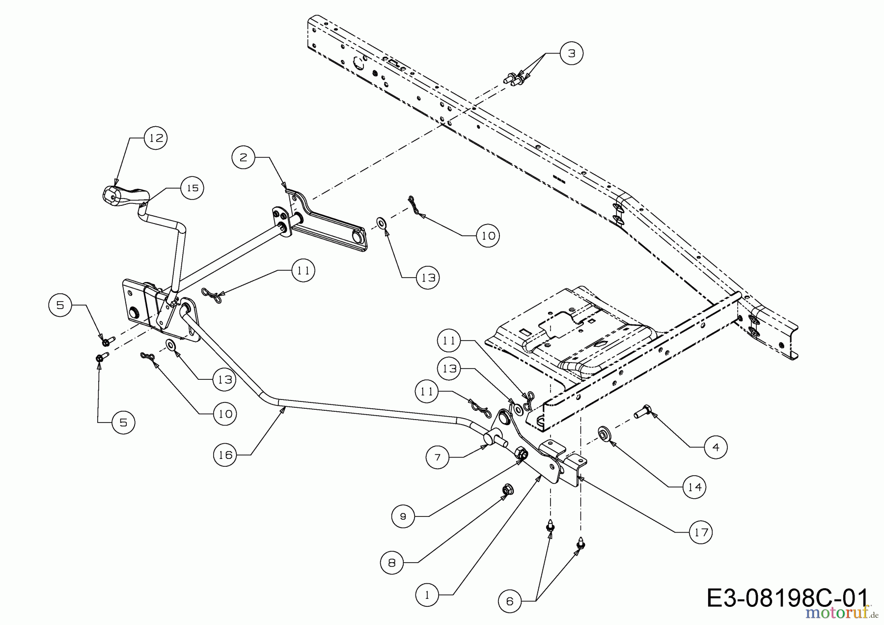  MTD Rasentraktoren Minirider 60 RDHE 13A521SC600  (2016) Mähwerkseinschaltung