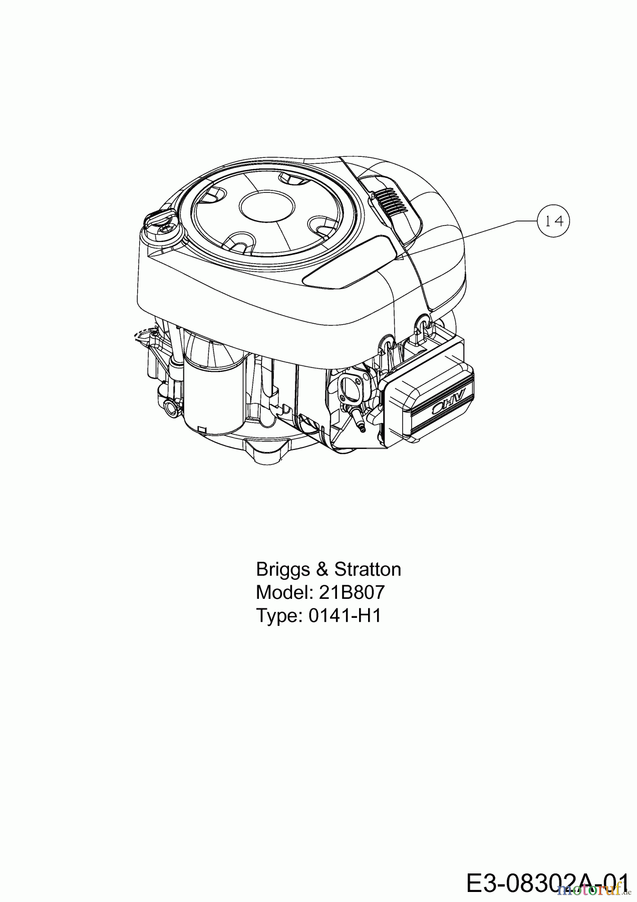  MTD Rasentraktoren Optima LF 130 13TH76KF678  (2014) Motor Briggs & Stratton
