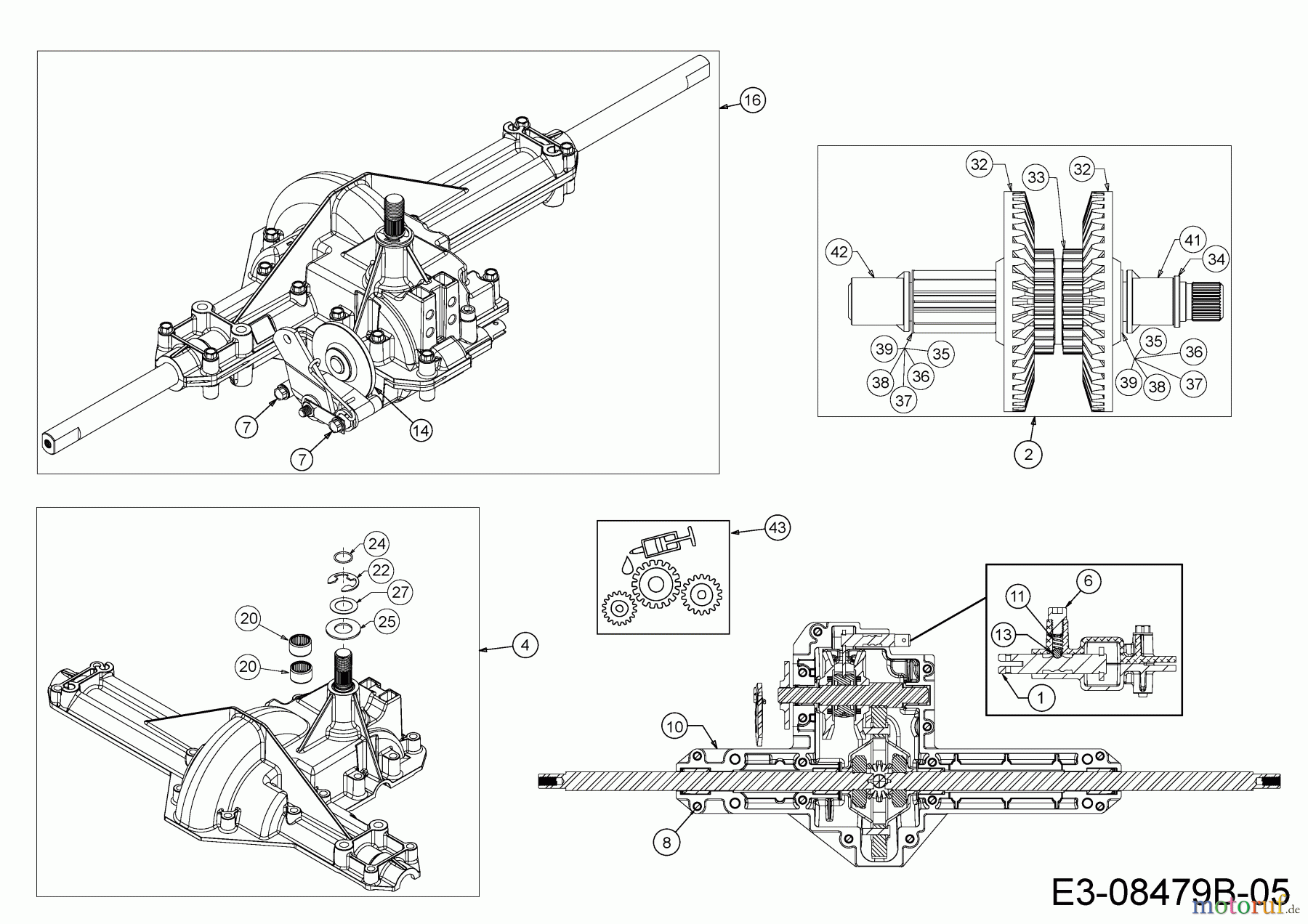  MTD Rasentraktoren 17.5/42 13AN775S308  (2017) Getriebe 618-04566B
