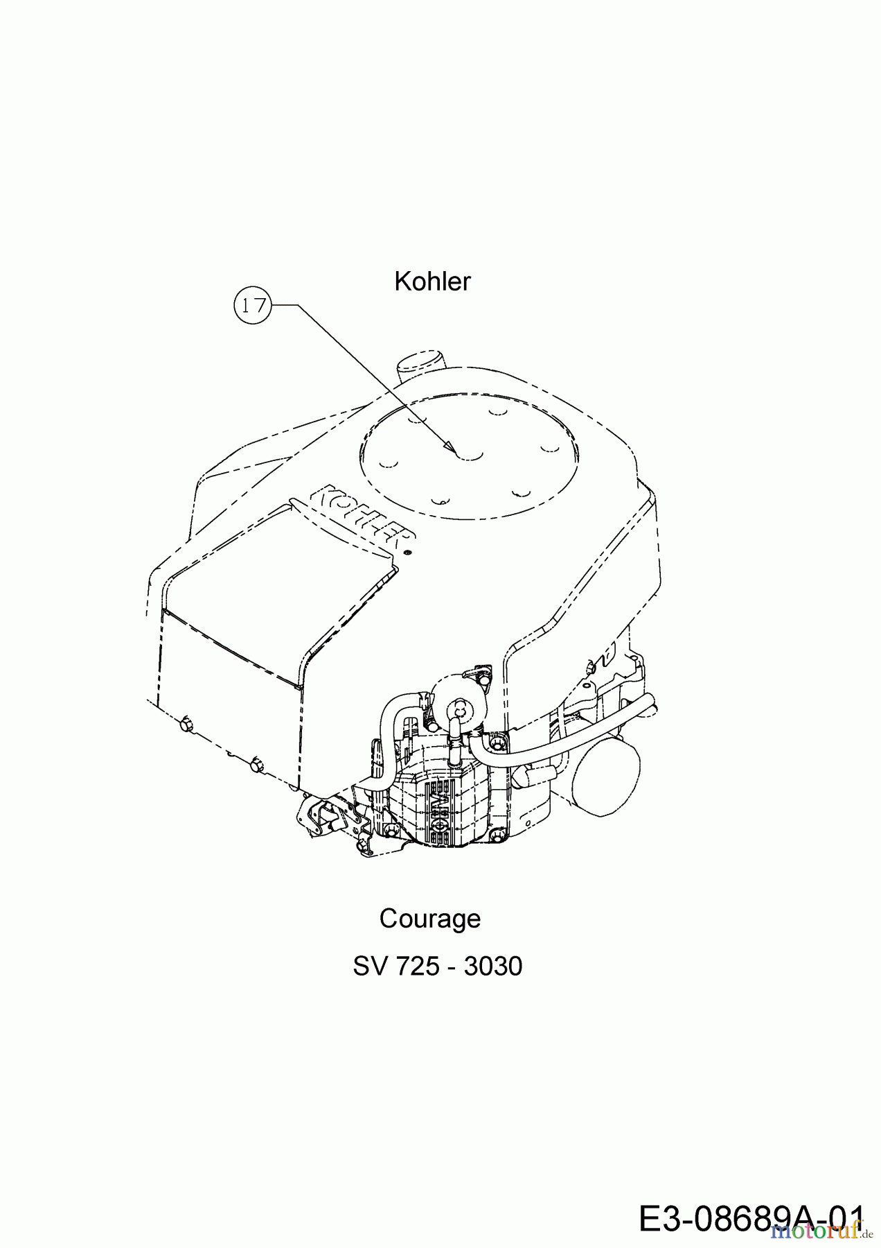  Cub Cadet Zero Turn RZT 50 17YF2ACP010  (2014) Motor Kohler