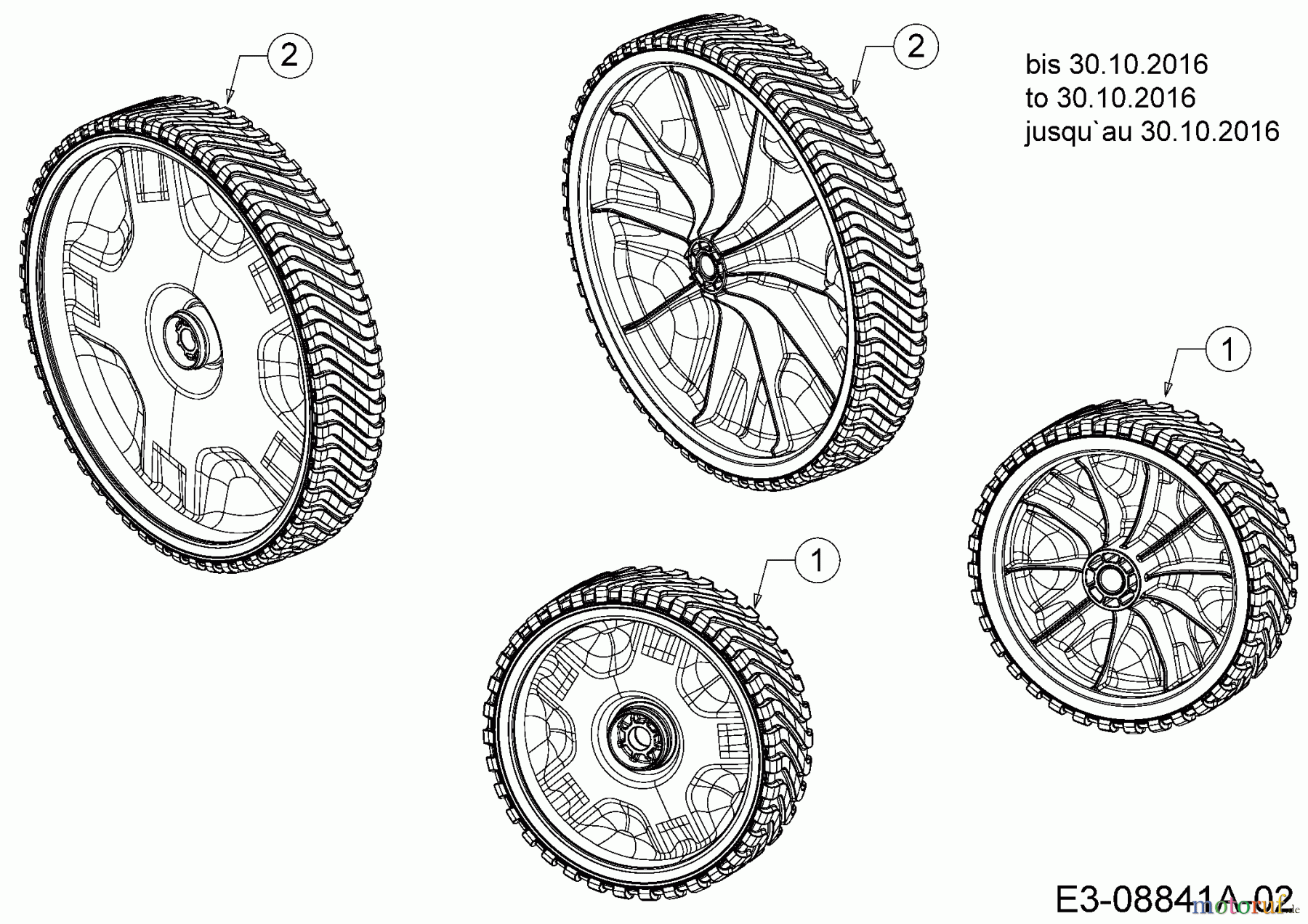  Troy-Bilt Motormäher TB 130 11A-B2AQ311  (2016) Räder bis 30.10.2016