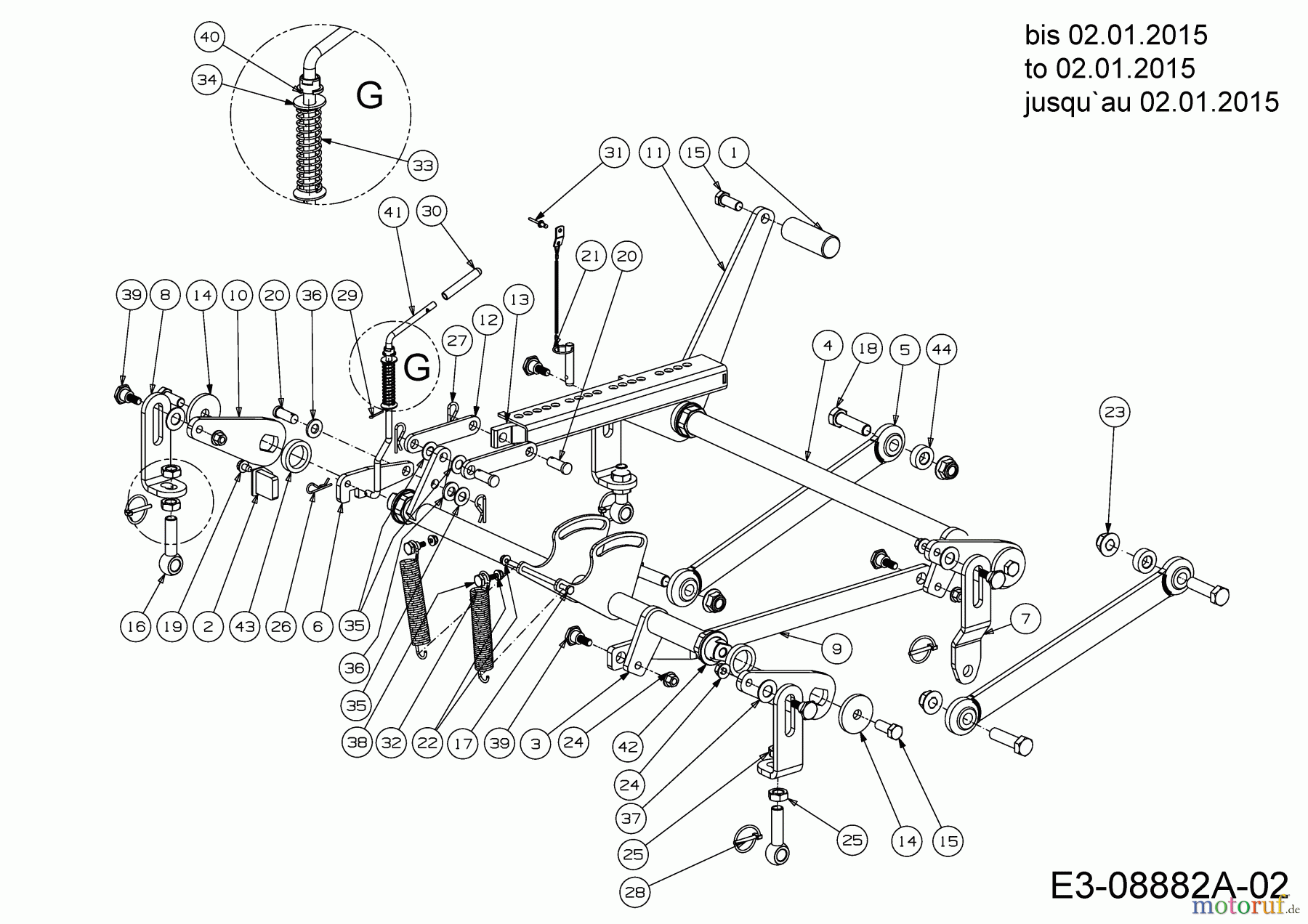 Cub Cadet Zero Turn Tank SZ 60 Commercial 53AI2PUD603 (2015) Mähwerksaushebung bis 02.01.2015