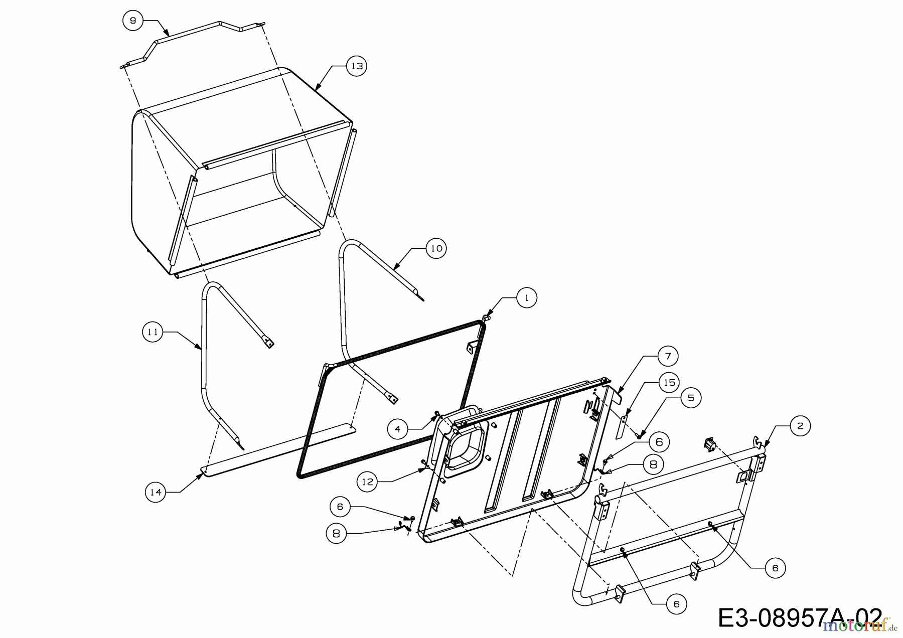 MTD Rasentraktoren Minirider 76 RDE 13A226SD600  (2015) Grasfangvorrichtung