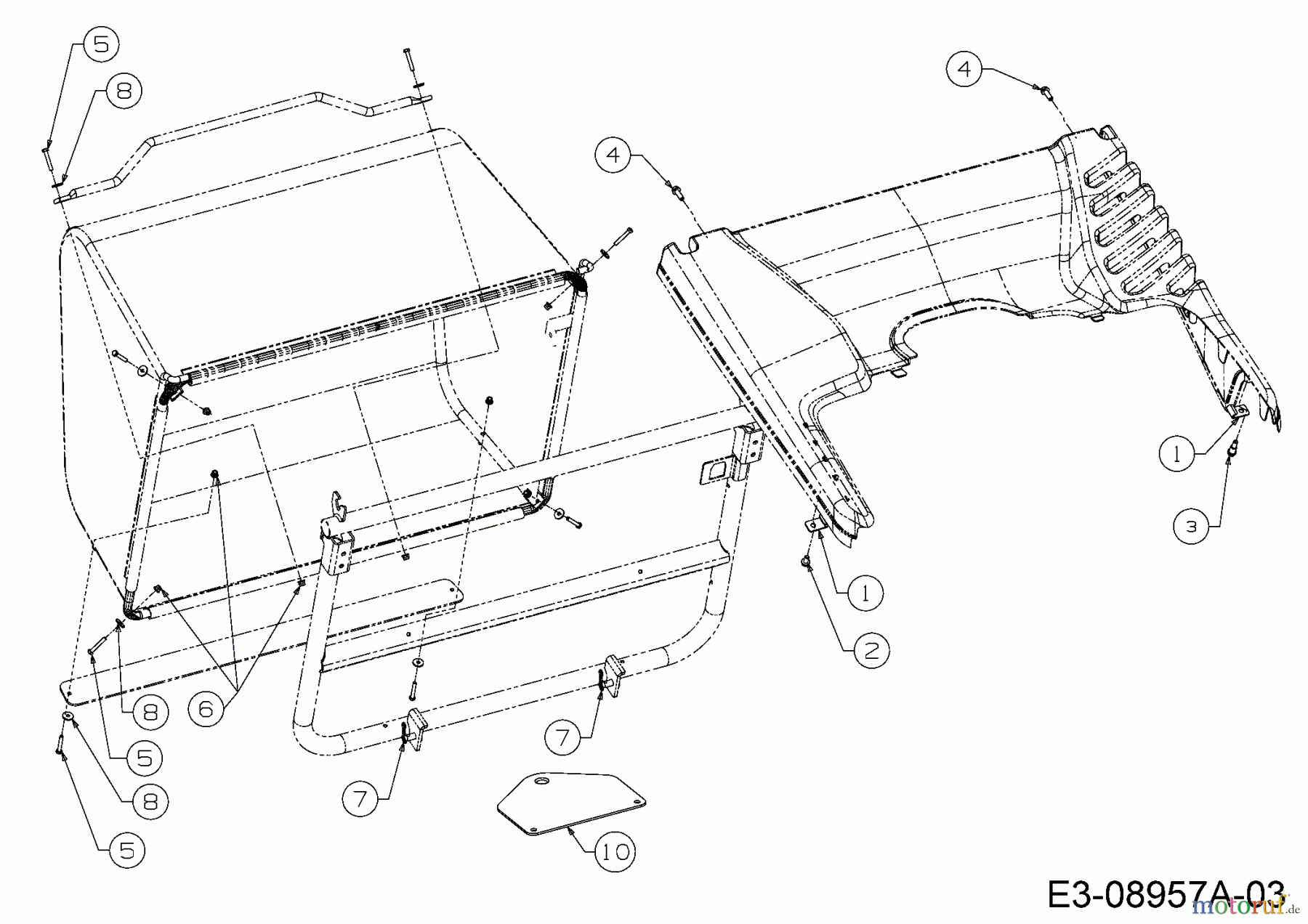  MTD Rasentraktoren Minirider 76 RDE 13A226SD600  (2015) Anhängekupplung, Schraubensatz Grasfangsack