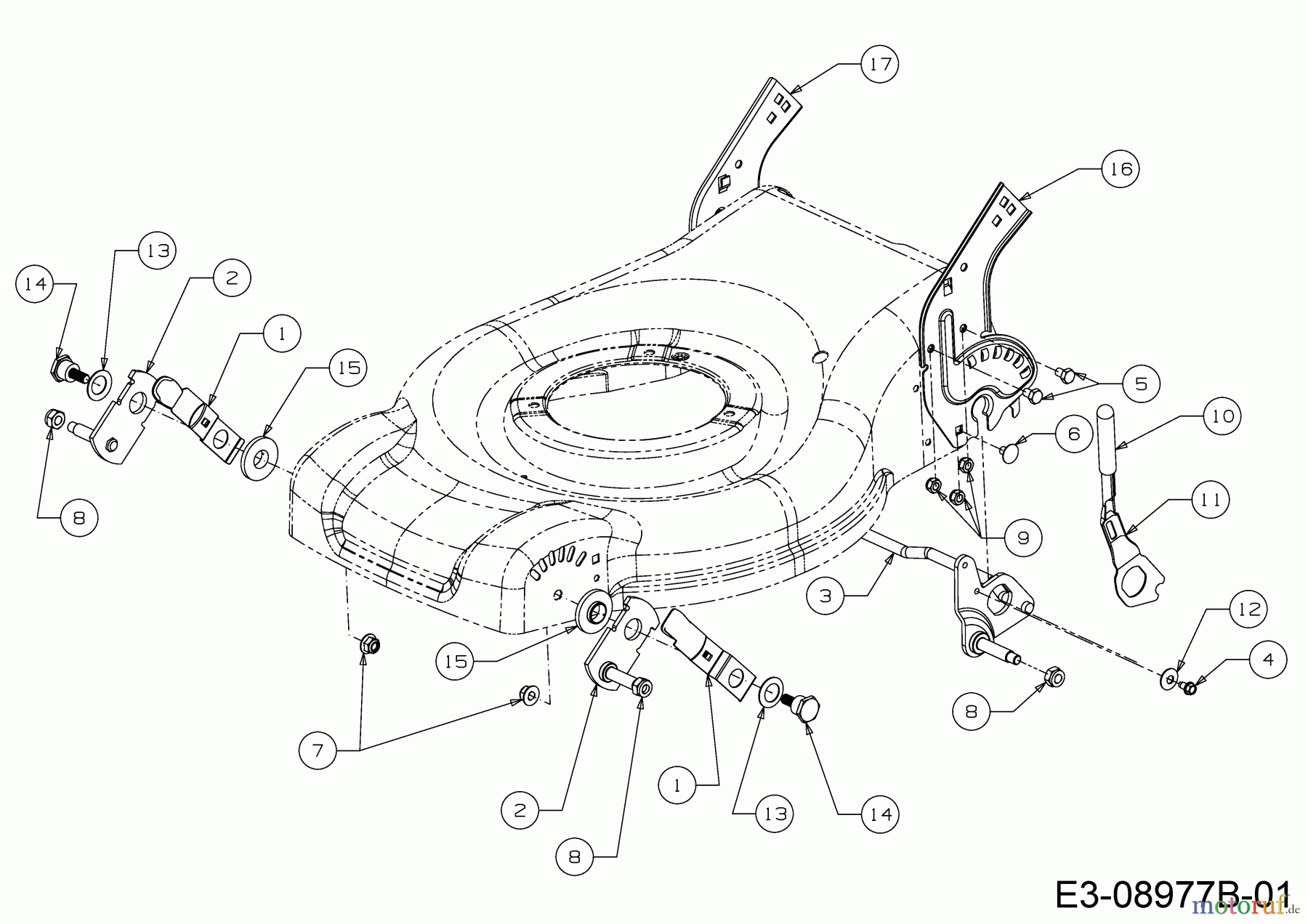  MTD Motormäher mit Antrieb DL 46 SP 12A-J7SJ677  (2017) Höhenverstellung