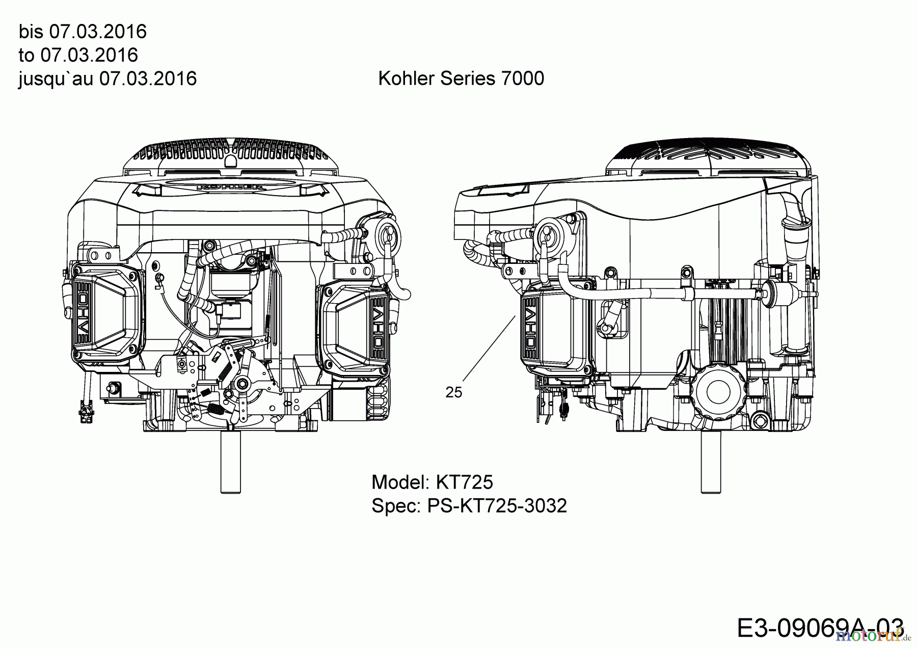  Massey Ferguson Rasentraktoren MF 41-22 RH 13HP91GN695  (2016) Motor Kohler bis 07.03.2016