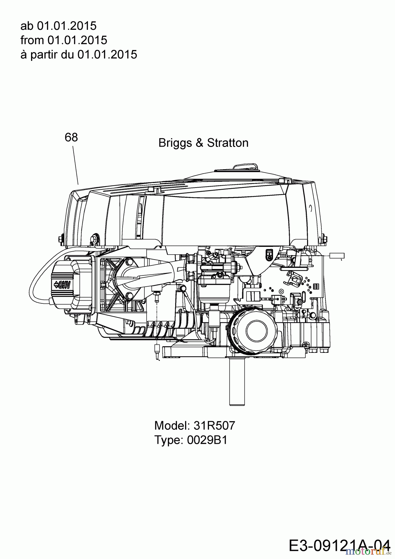  MTD Rasentraktoren LTEX 92 A 13HM98KE682  (2015) Motor Briggs & Stratton ab 01.01.2015