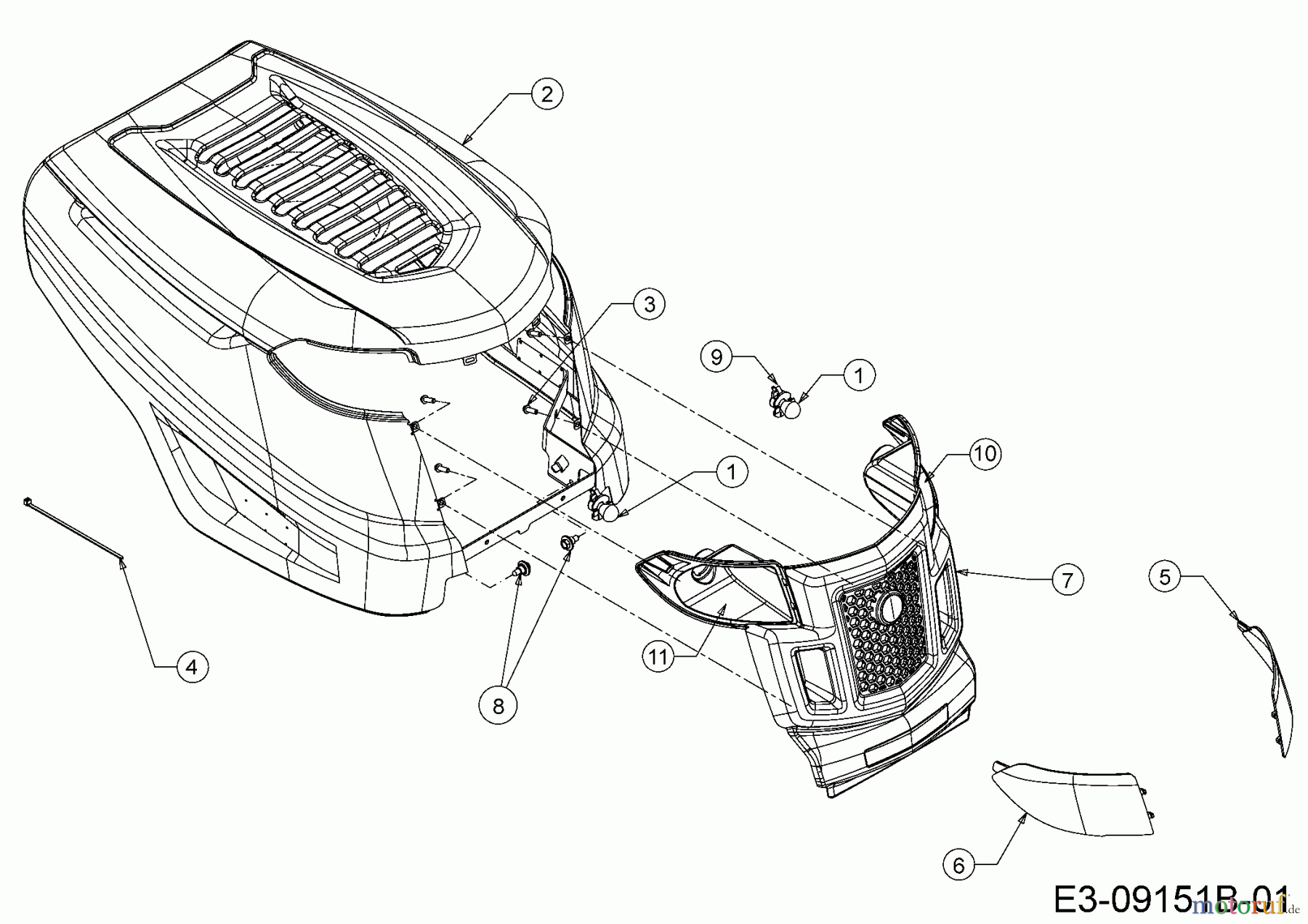  MTD Rasentraktoren 220/105 H 13HU99KN676  (2016) Motorhaube K-Style