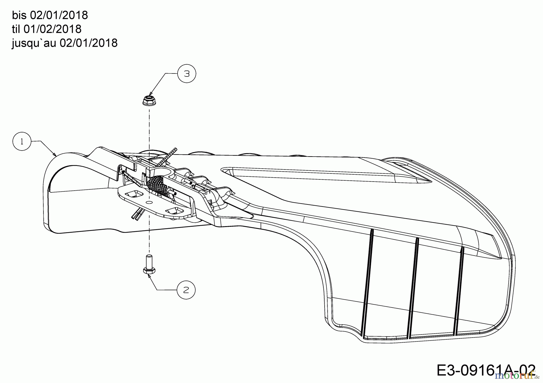  Tigara Rasentraktoren TG 222/117 HBI 13AAA1KT649  (2018) Deflektor bis 02/01/2018