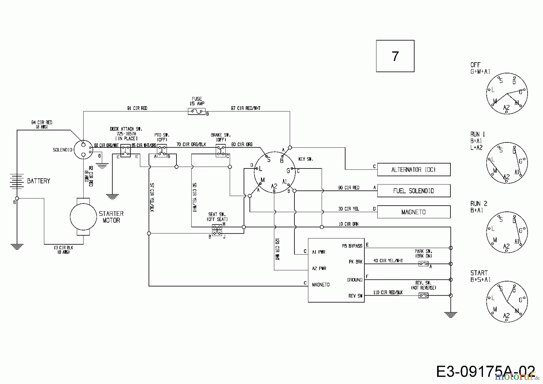  Cub Cadet Rasentraktoren MiniRider Plus+ 13B226JD330  (2015) Schaltplan