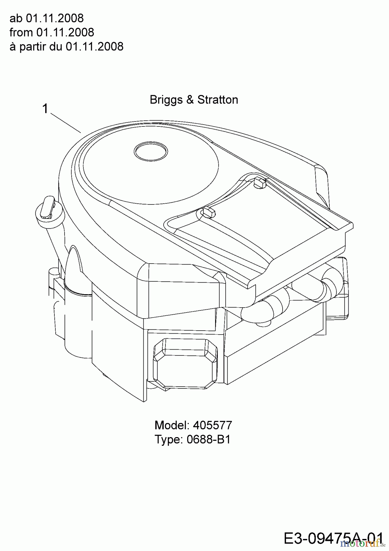 Black Edition Rasentraktoren 180-107 13AT777G615 (2009) Motor B&S ab 01.11.2008