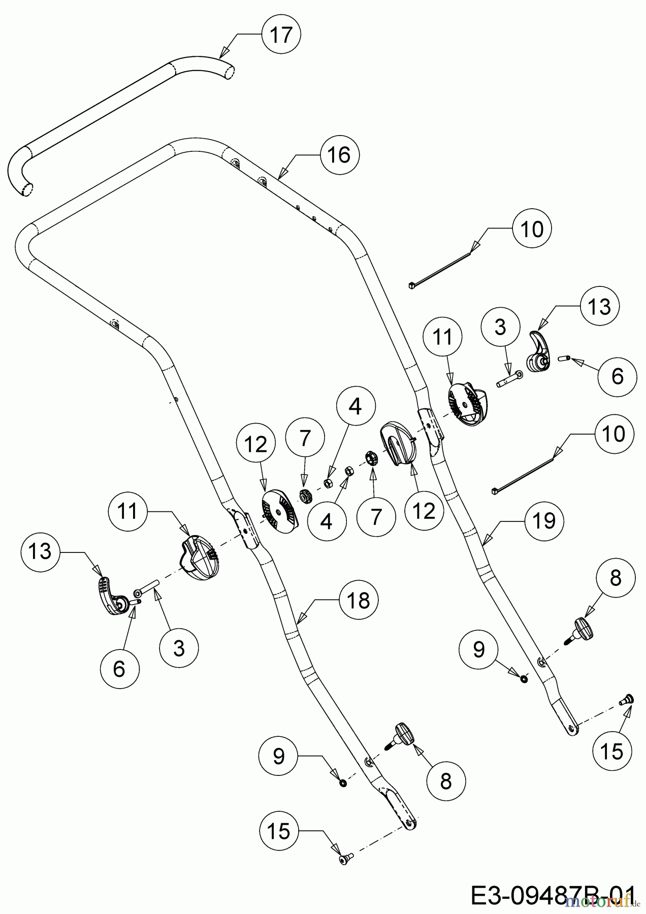  Wolf-Garten Motormäher mit Antrieb WA 53 AHWIS 12B-PV6J650  (2017) Holm