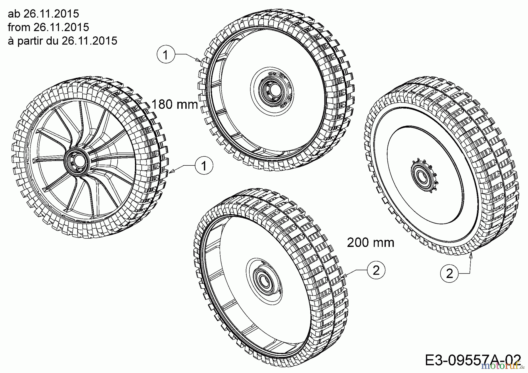  Gutbrod Motormäher HB 46 B 11A-TQ5E690  (2016) Räder ab 26.11.2015