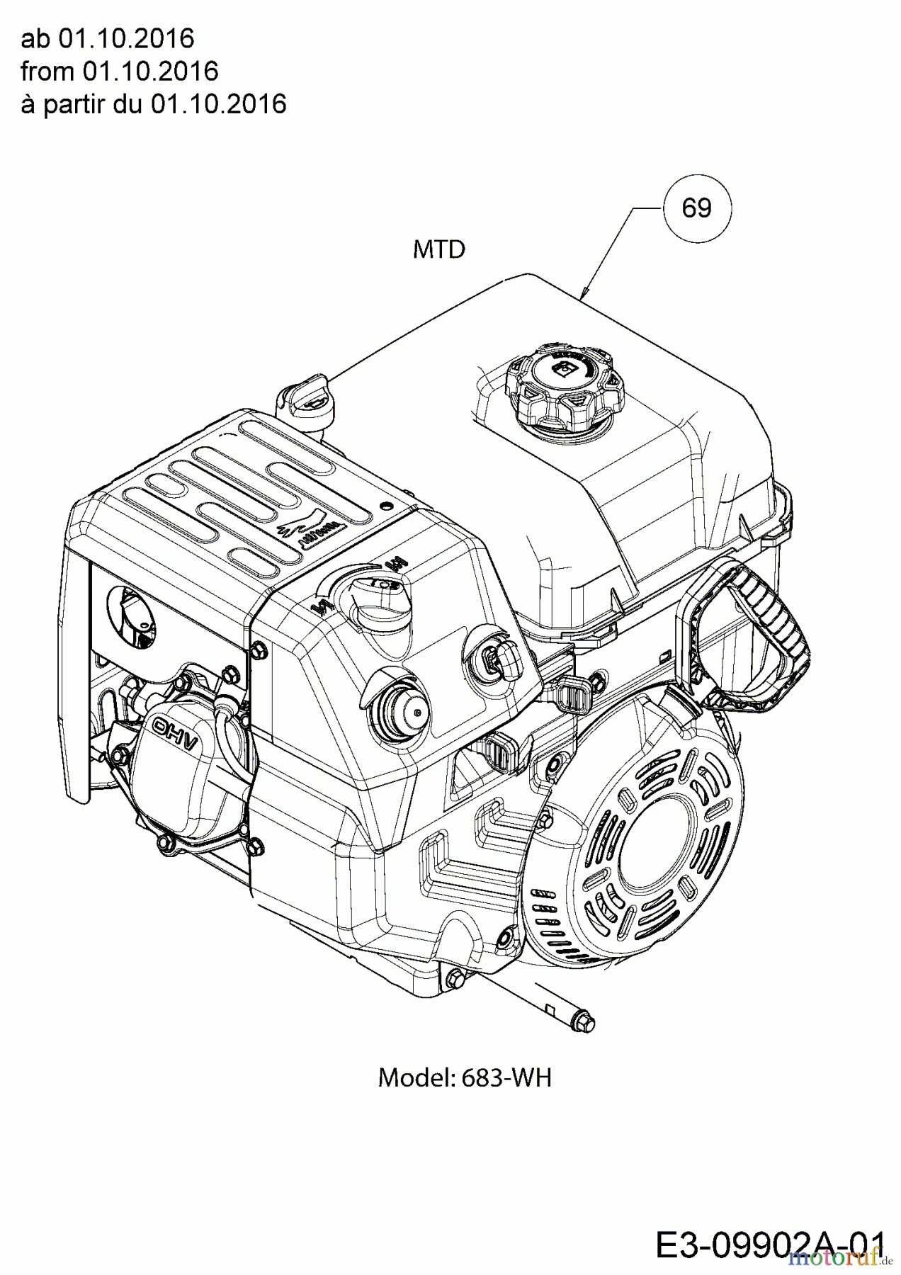 MTD Schneefräsen Optima ME 76 31AY55T5678 (2017) Motor MTD ab 01.10.2016