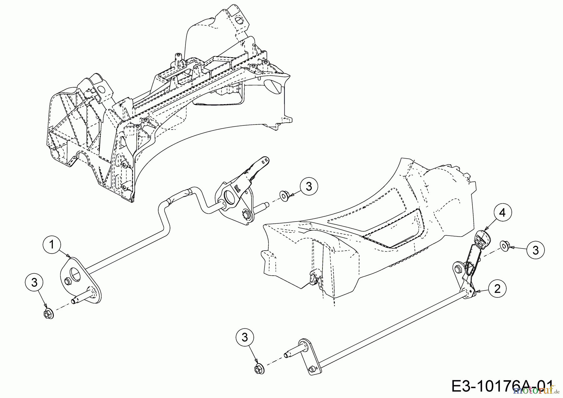  Wolf-Garten Motormäher mit Antrieb A 5300 A 12A-POKC650  (2017) Achsen, Höhenverstellung