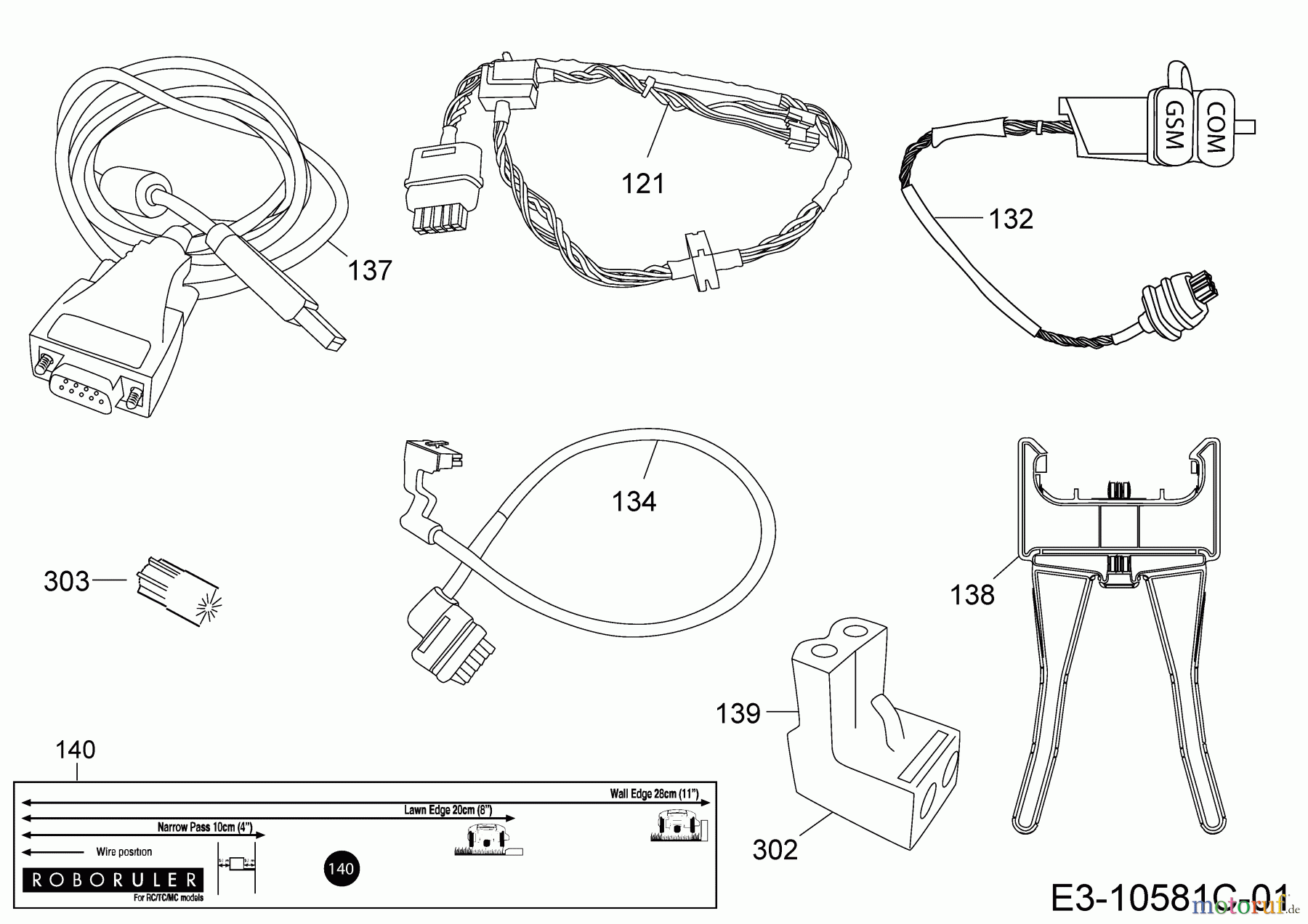  Wolf-Garten Mähroboter Loopo M1000 22ACBA-A650  (2018) Kabel, Kabelanschluß, Regensensor, Werkzeug