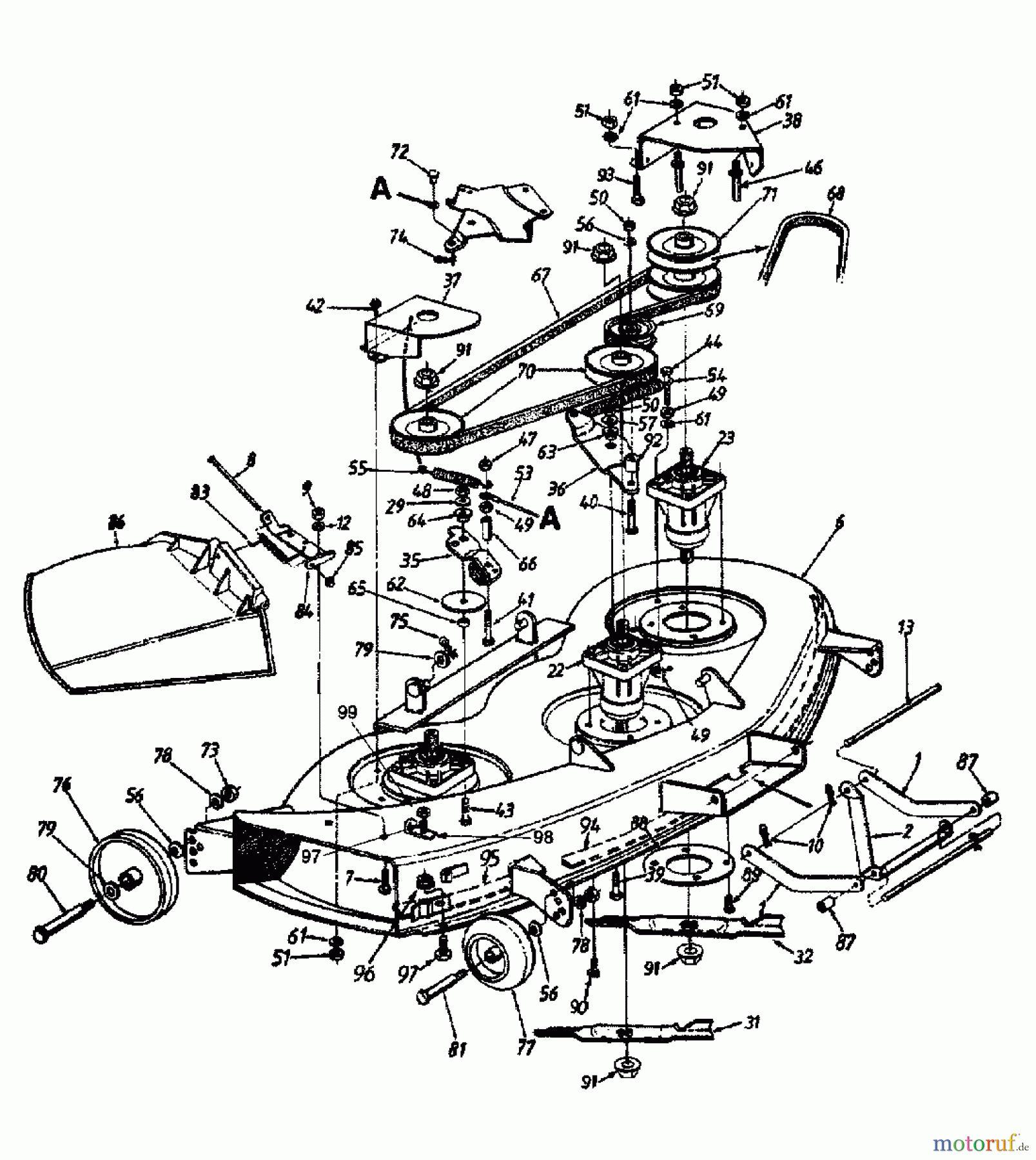 Yard-Man Gartentraktoren HH 8200 14AU834H643 (1998) Mähwerk H (46