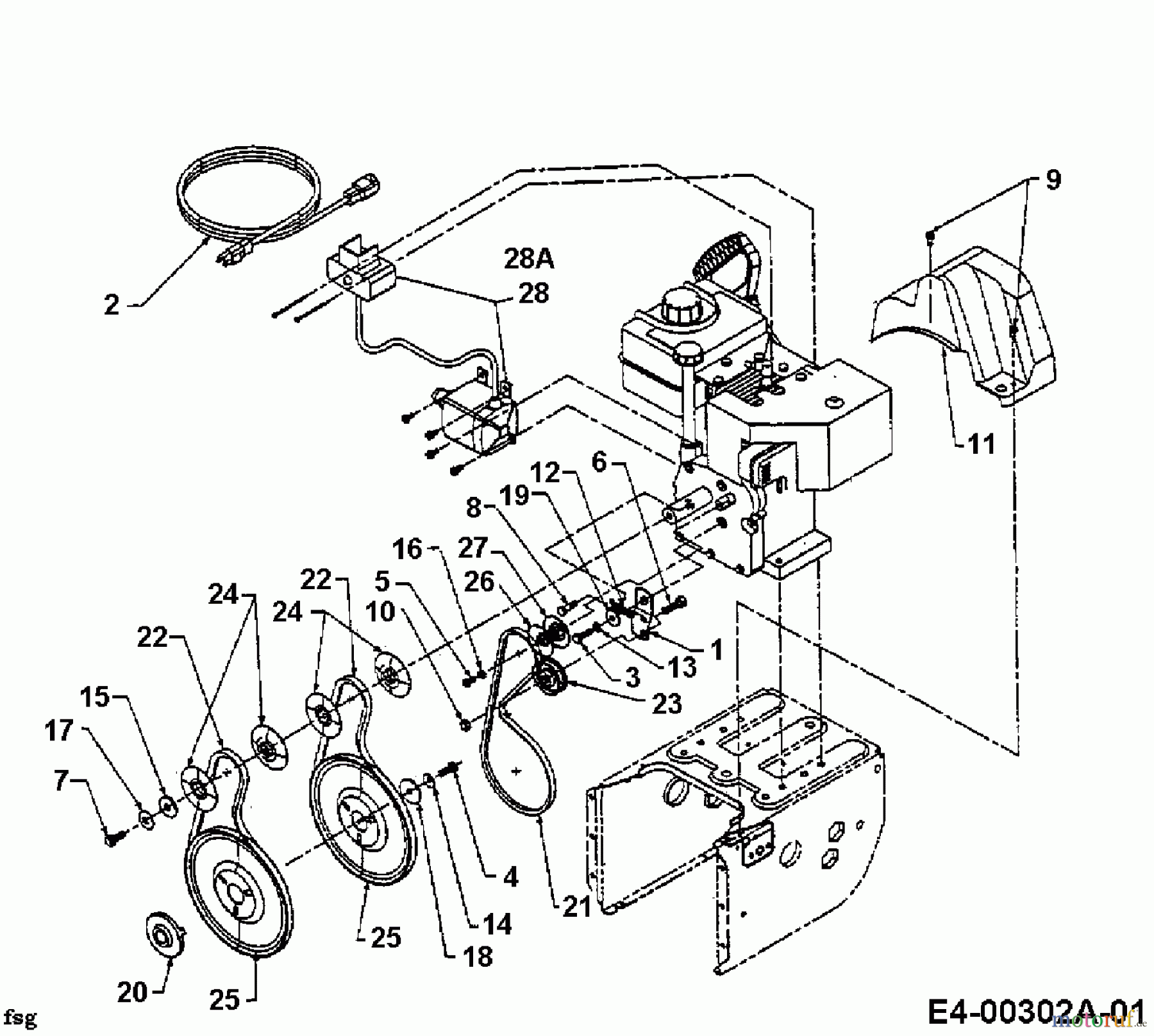  Yard-Man Schneefräsen E 643 E 31AE643E643  (1999) Fahrantrieb, Fräsantrieb