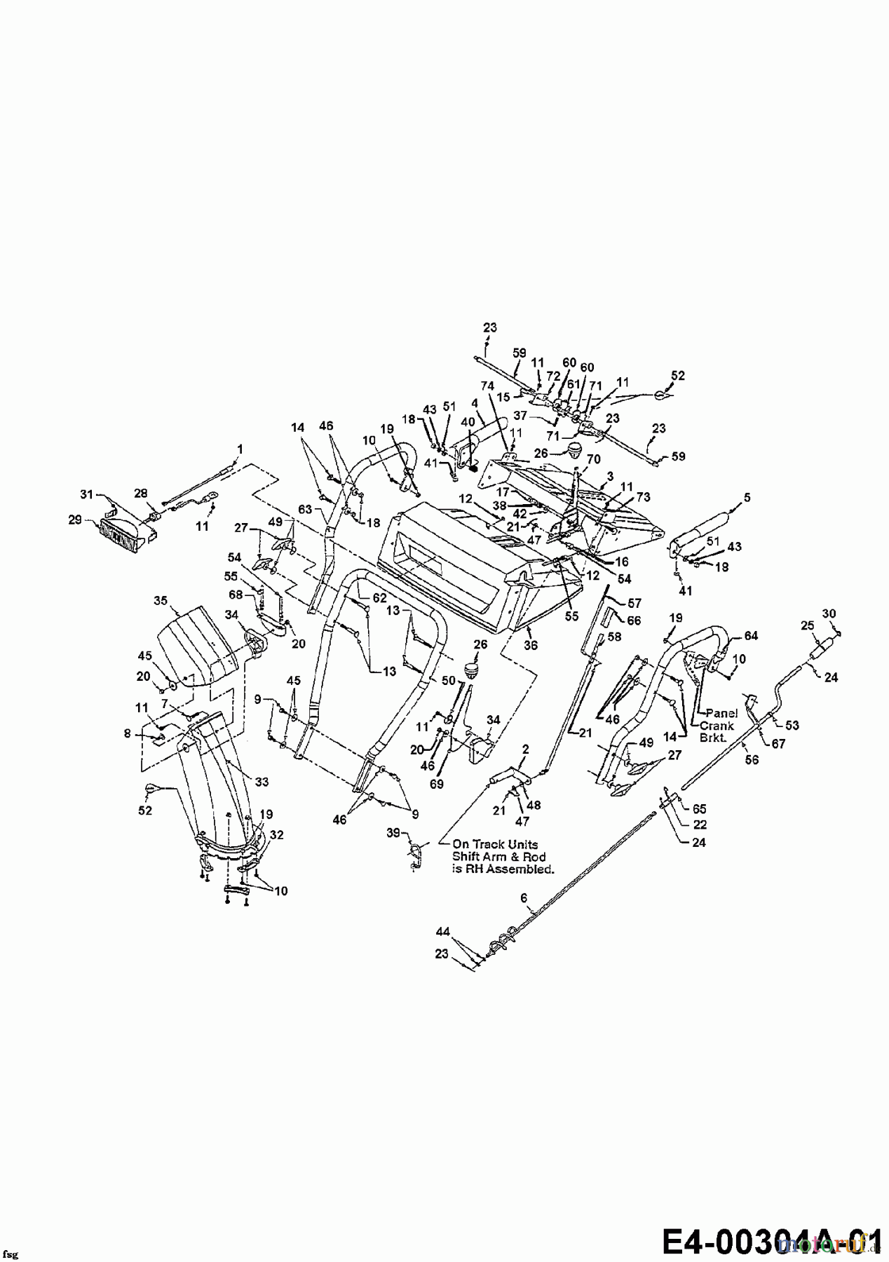 Yard-Man Schneefräsen E 753 F 31AE753F643  (1999) Armaturenbrett, Auswurfschacht, Holm