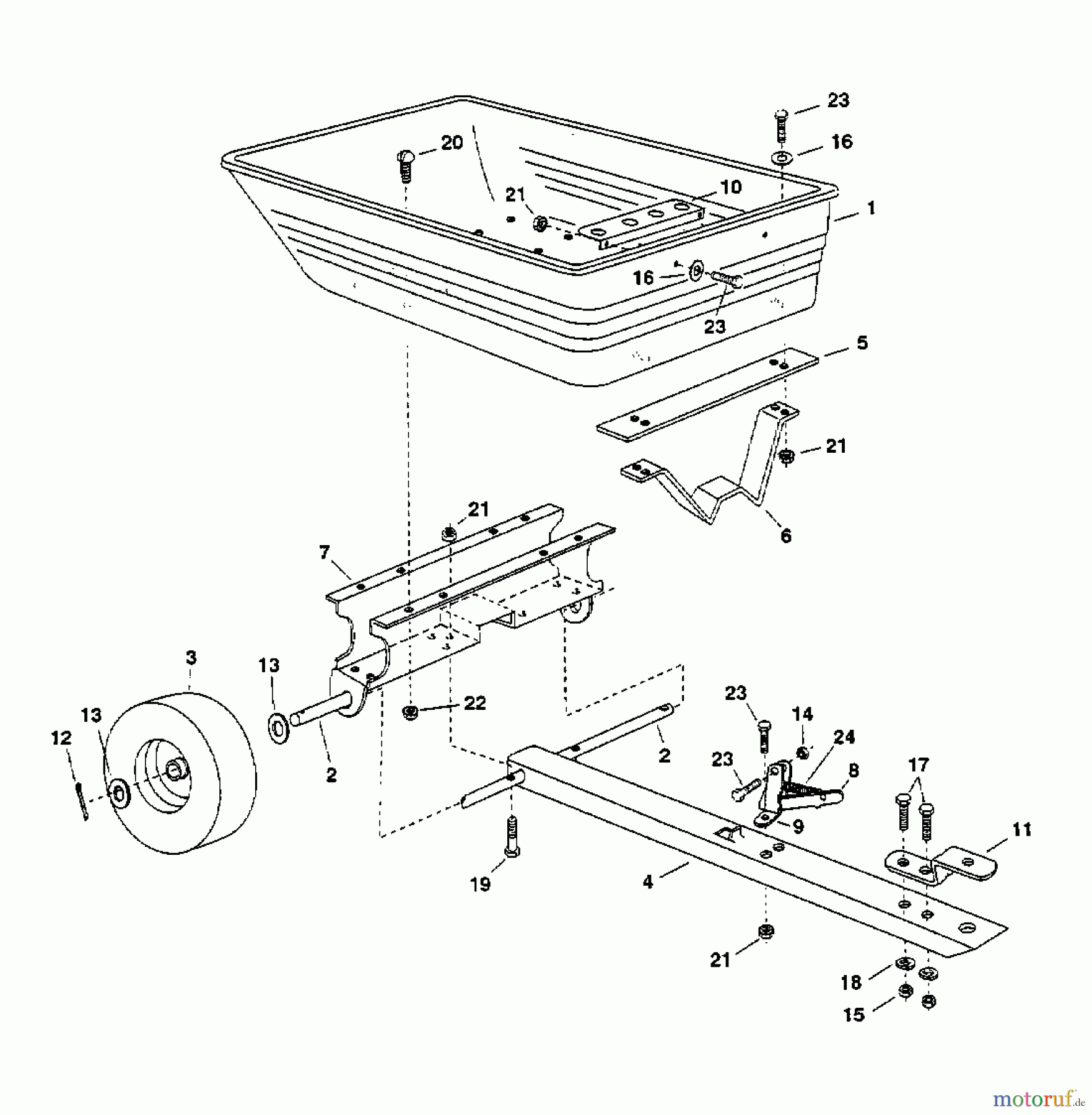 MTD Zubehör Zubehör Garten- und Rasentraktoren Anhänger 45-0272  (190-236-000) 190-236-000  (2001) Grundgerät