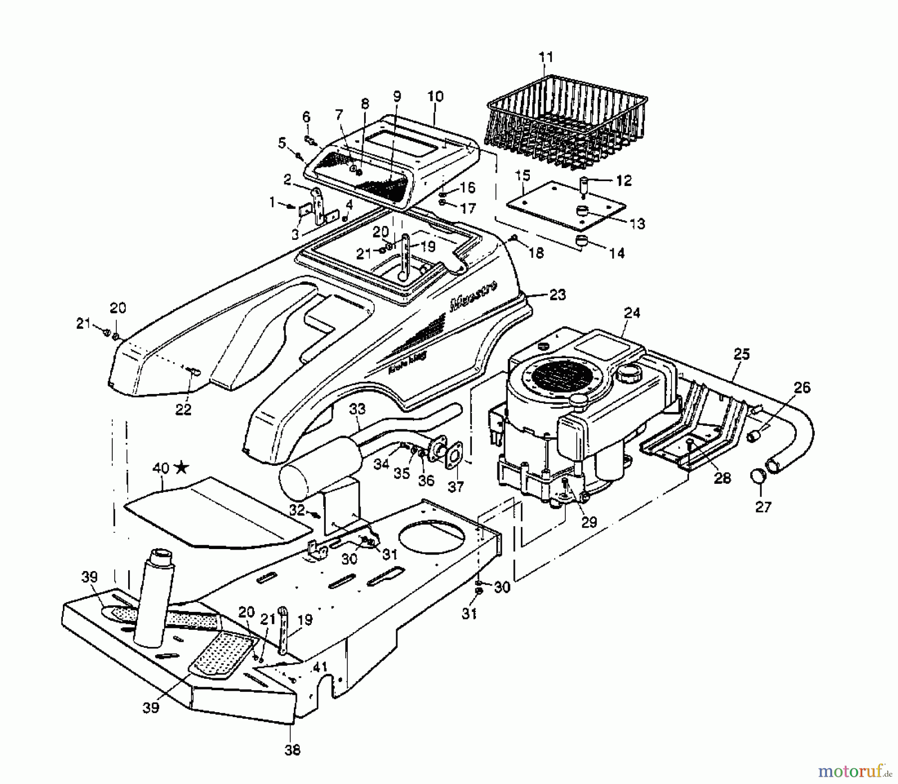  MTD Rasentraktoren F 125 13A-552-678  (1998) Rahmen, Stoßstange, Verkleidung