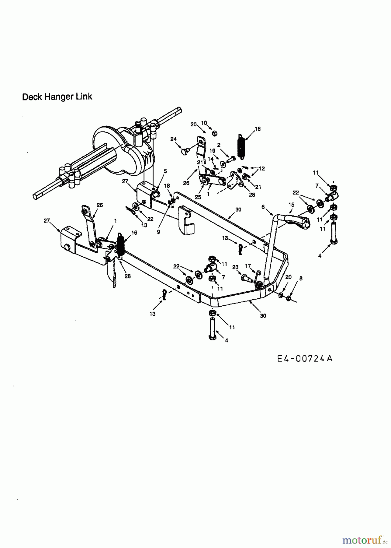  MTD Rasentraktoren Sprinto 13A-310-678  (1998) Mähwerksaushebung
