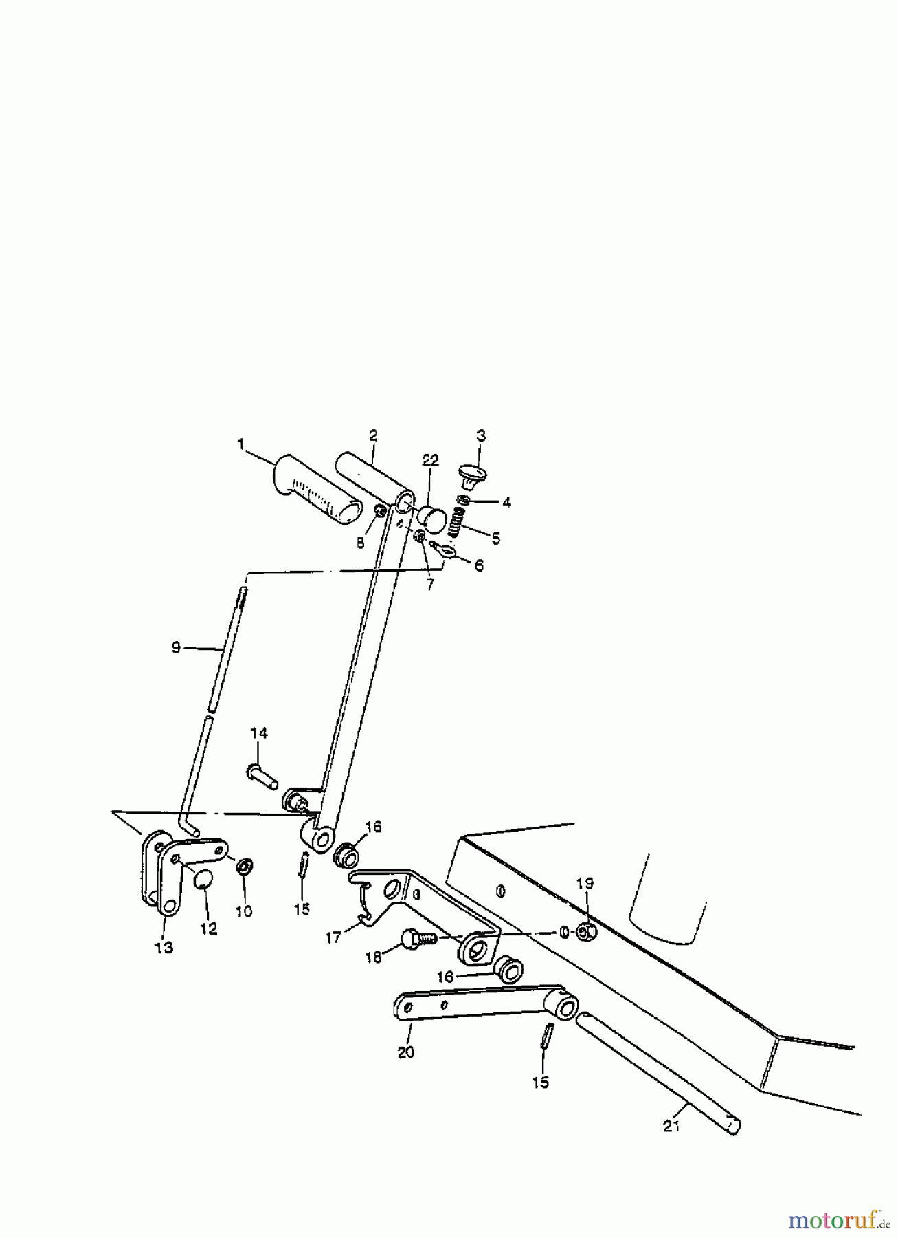  MTD Rasentraktoren F 125 13A-552-678  (1998) Mähwerksaushebung