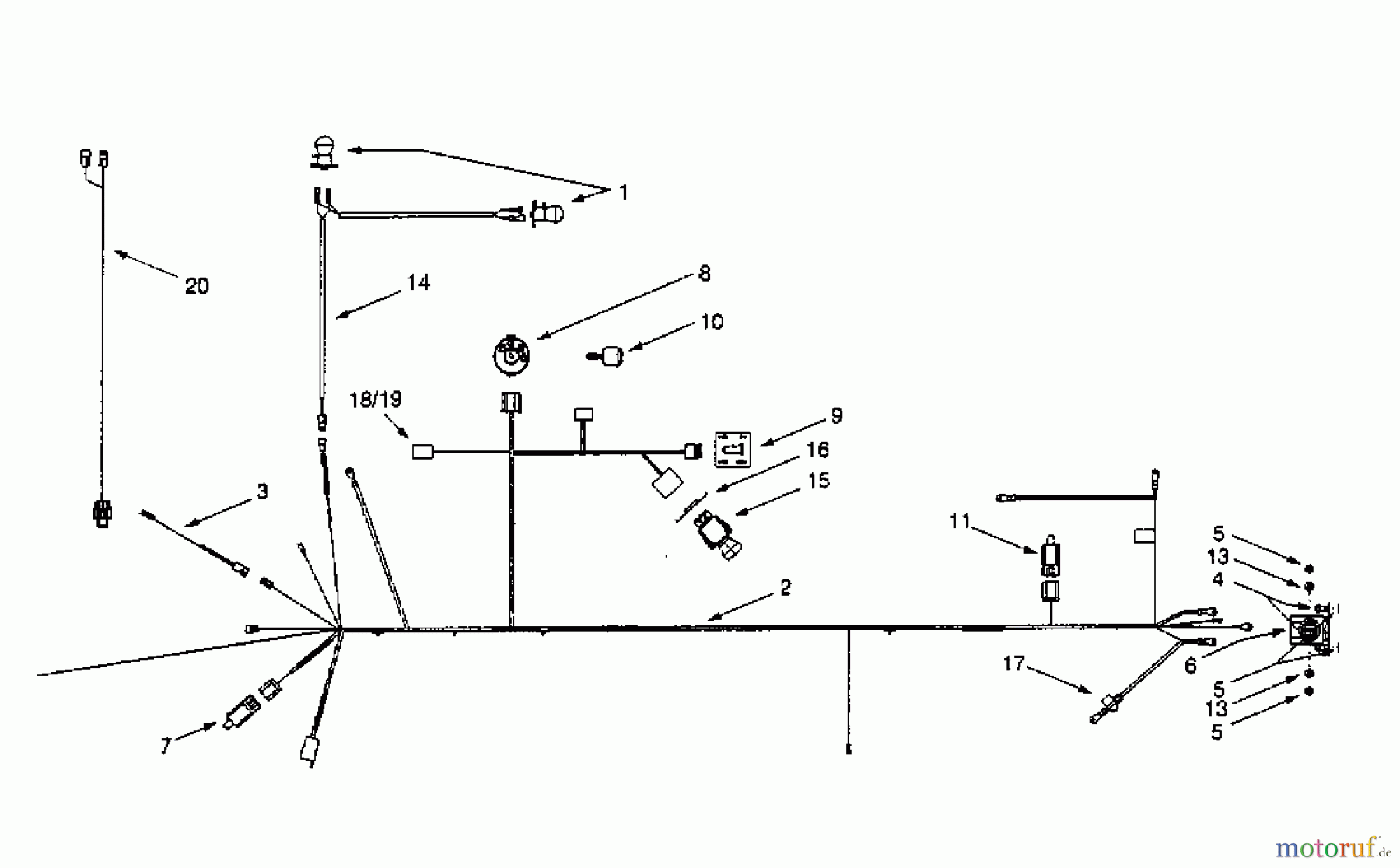Gutbrod ältere Modelle Rasentraktoren Sprint SLX 107 S 13BP606G690 (2001) Schaltplan Vanguard