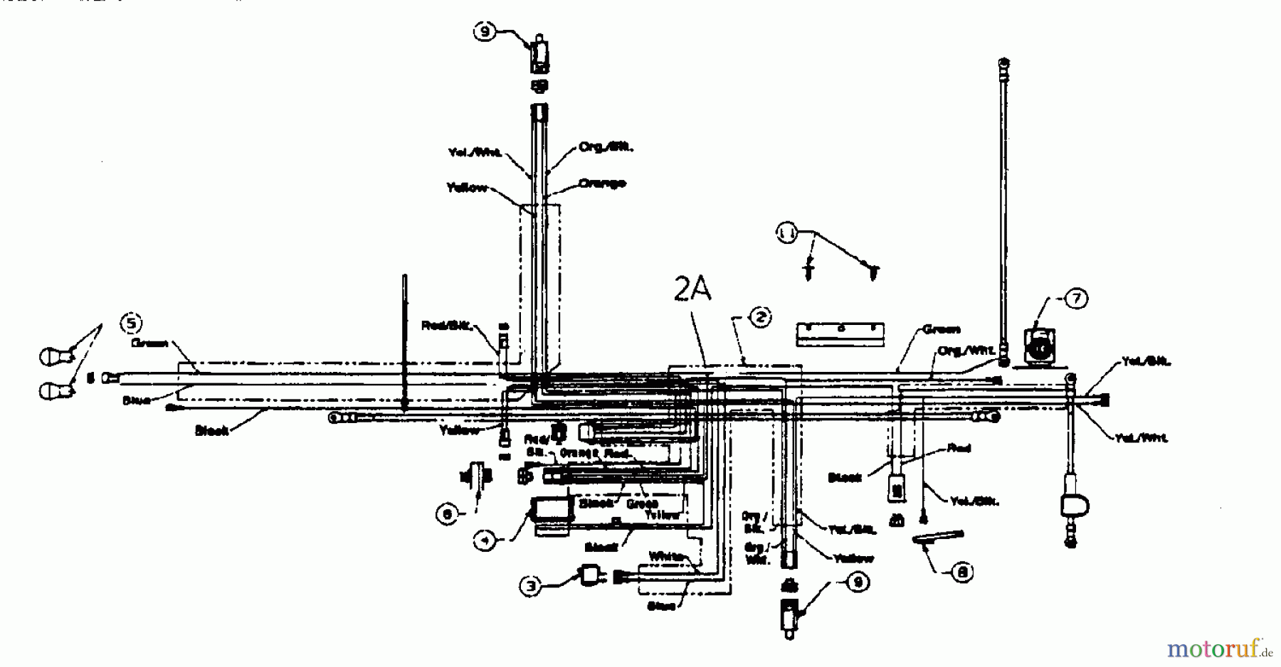  MTD Rasentraktoren B 155 13AP678G678  (2002) Schaltplan für O.H.V.