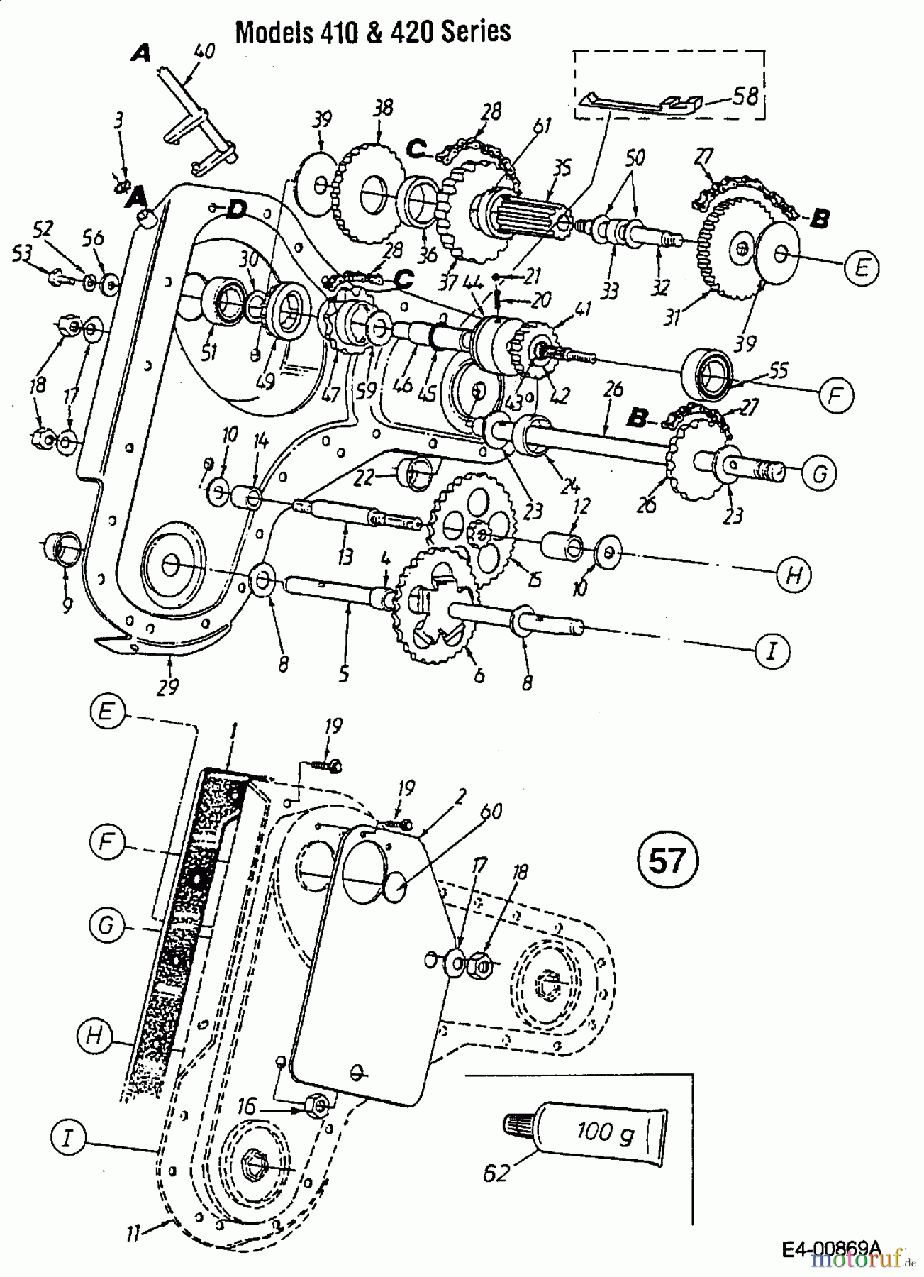 MTD Motorhacken T/410 21AA412C678  (2002) Getriebe
