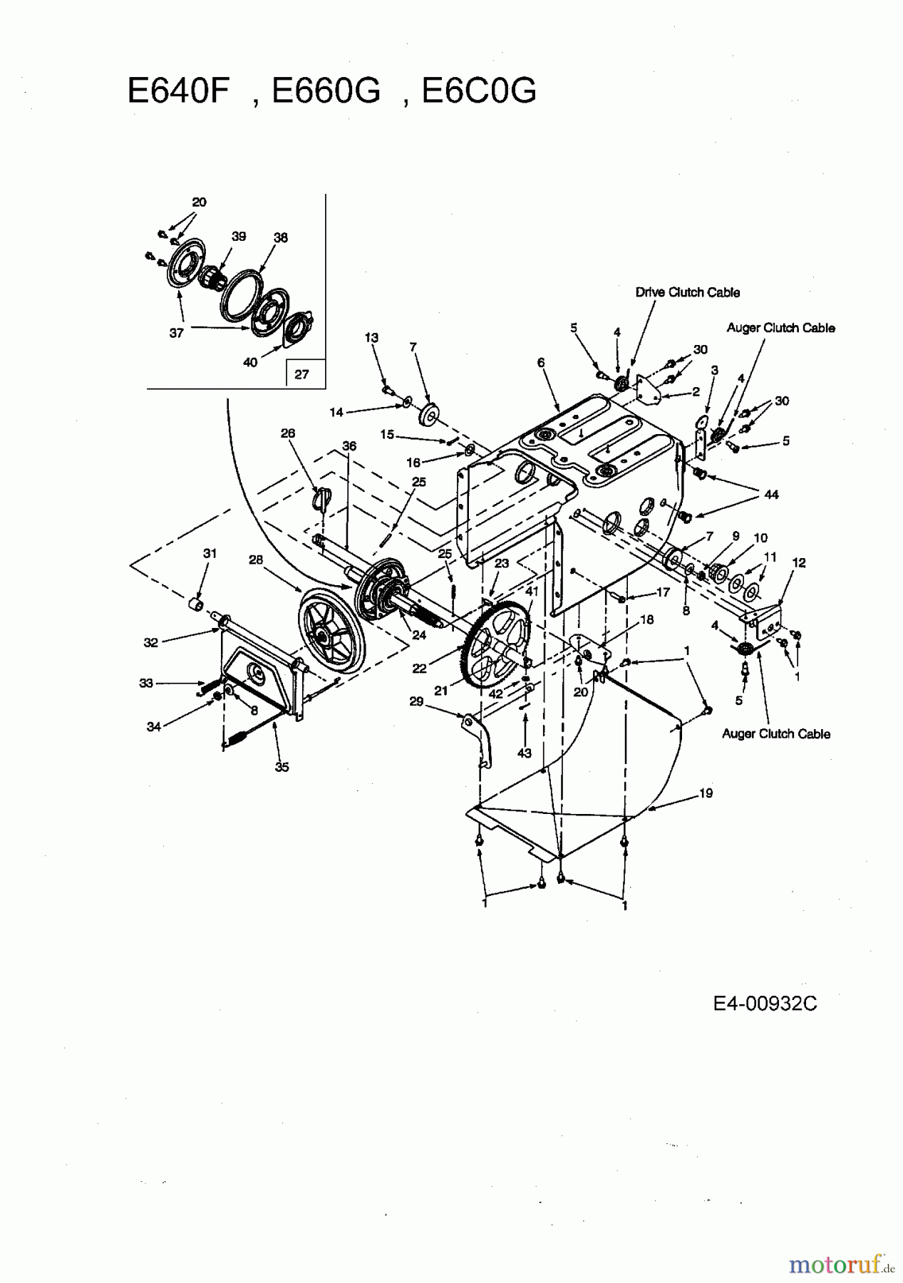 MTD Schneefräsen E 6 C 0 G 31AT6C0G678 (2004) Fahrantrieb