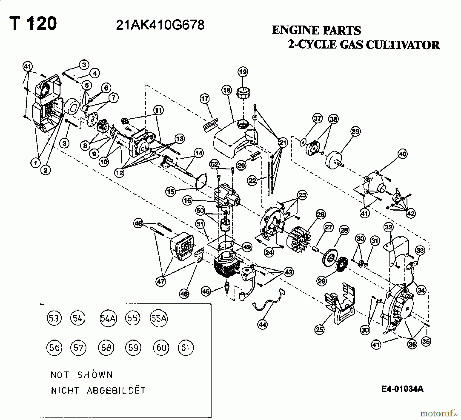 MTD ältere Modelle Motorhacken T 120 21AK410G678 (2002) Motor