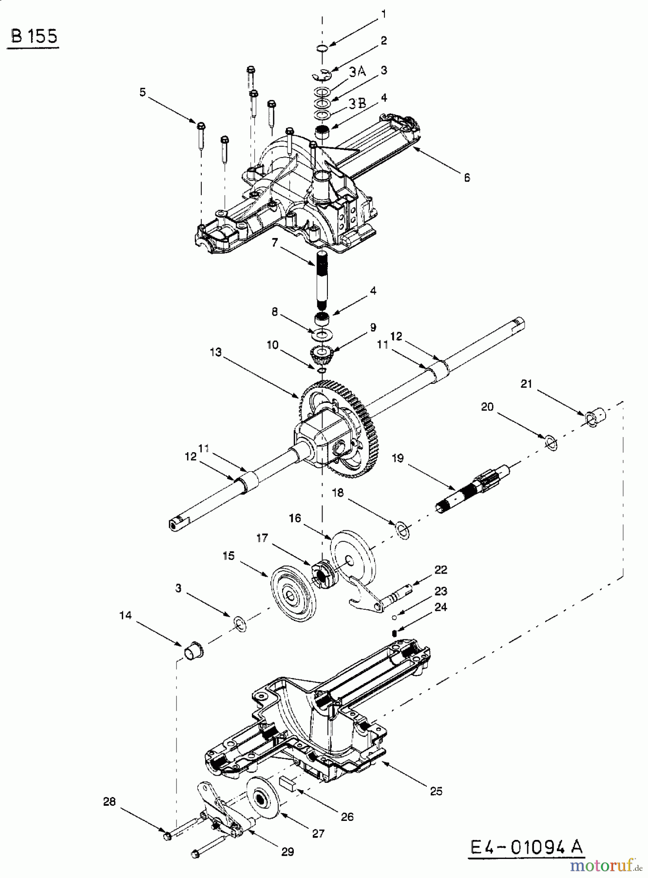  MTD Rasentraktoren B 155 13AA688G678  (2003) Getriebe
