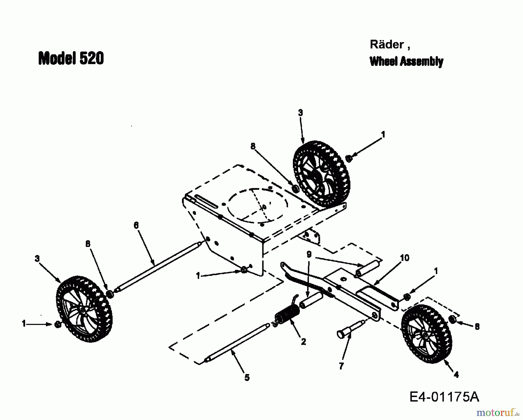 MTD Kantenschneider 520 25A-520G678 (2005) Räder