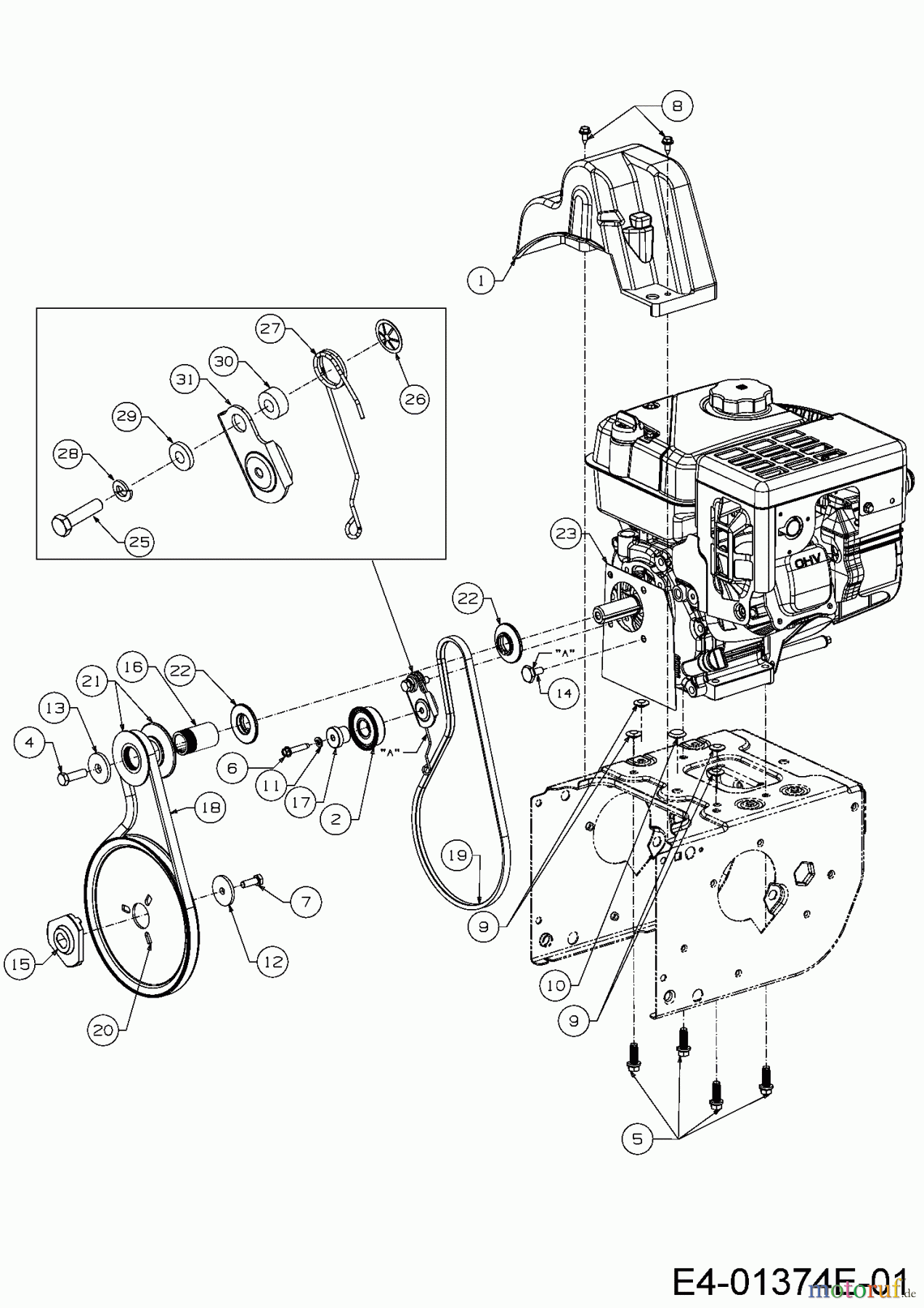  MTD Schneefräsen M 61 31A-62C2678  (2017) Fahrantrieb, Fräsantrieb