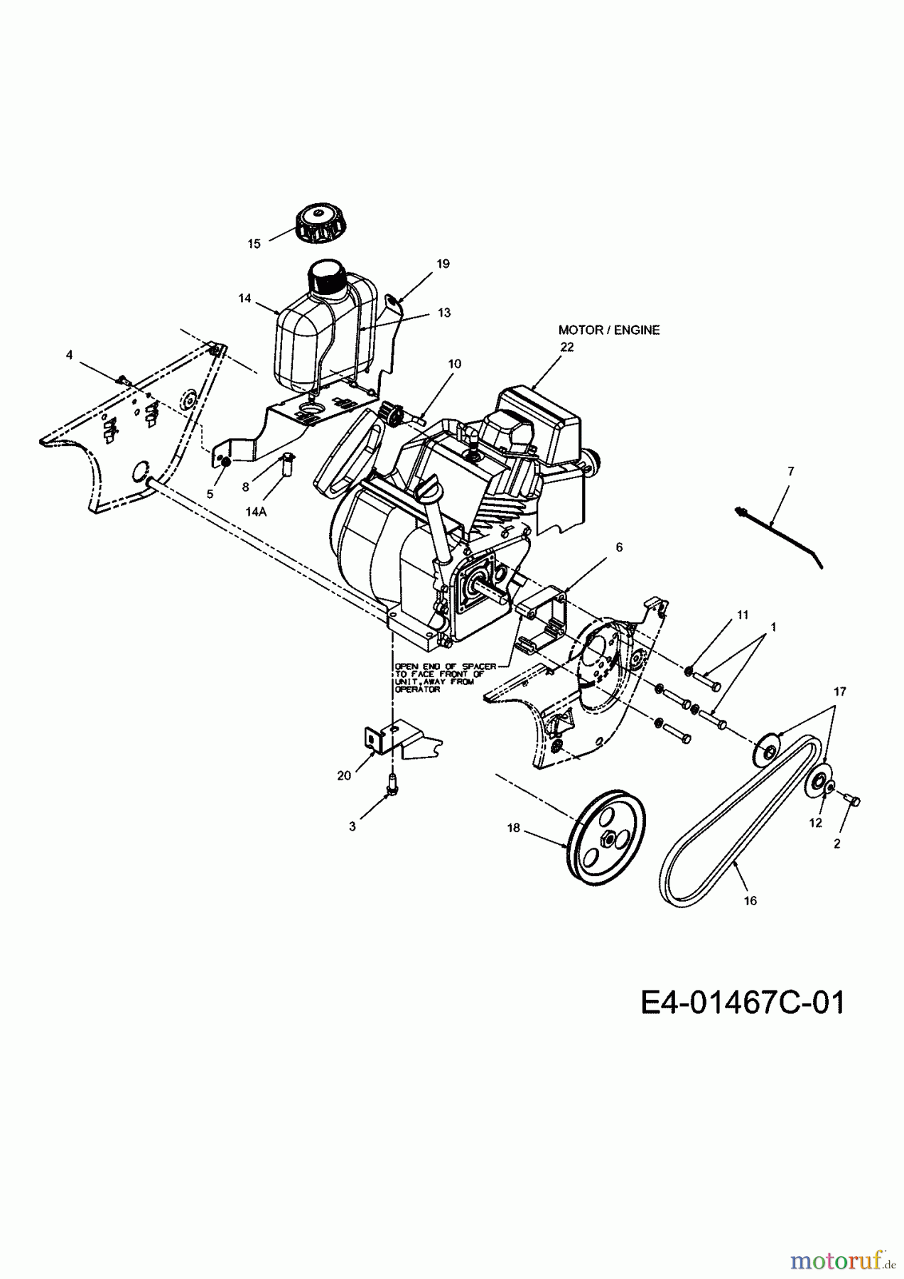  Yard-Man Schneefräsen YM 5355 S 31A-2T5-643  (2009) Fräsantrieb