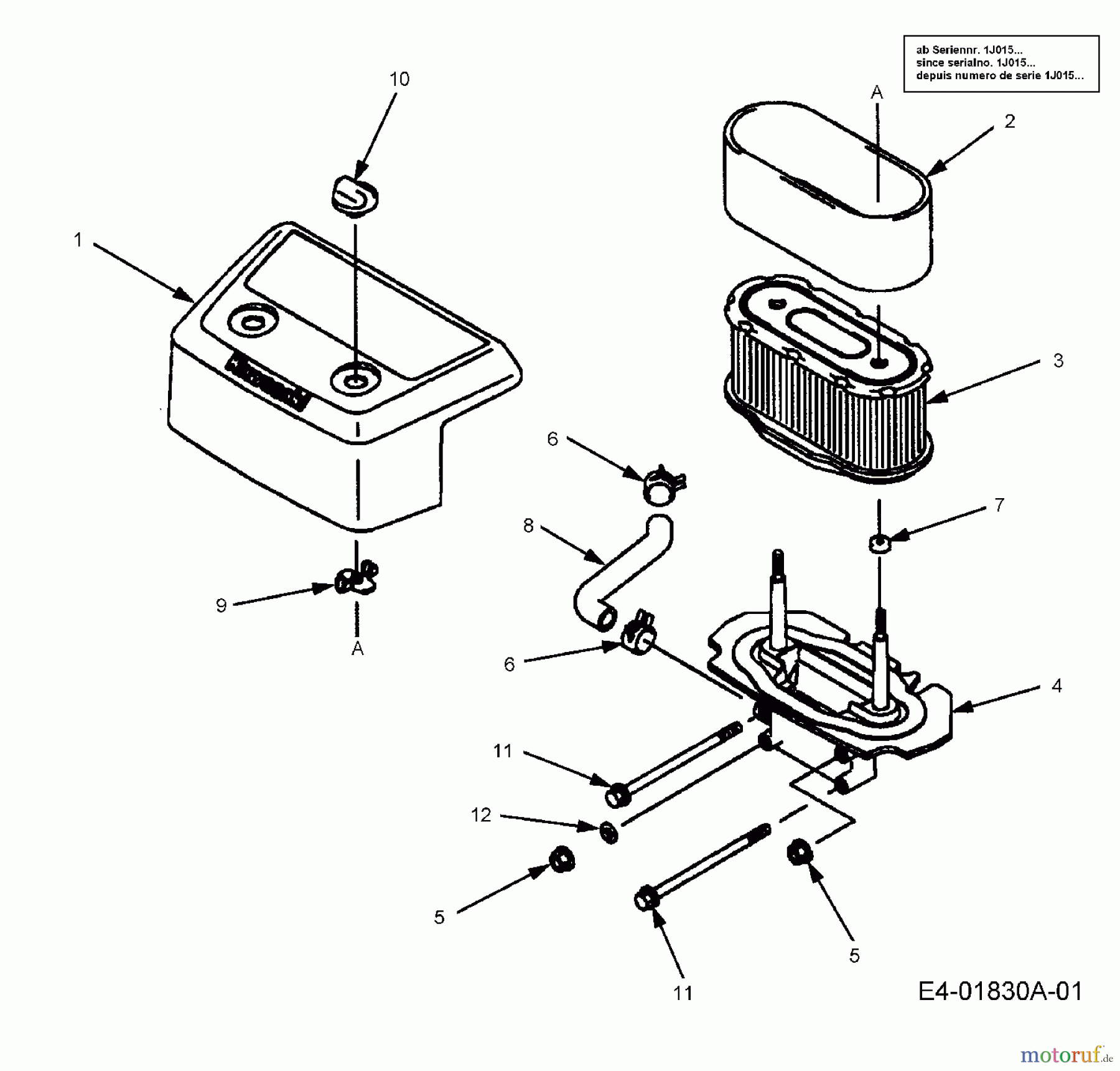  Cub Cadet Zero Turn RZT 50 17AA5D7P603  (2006) Luftfilter