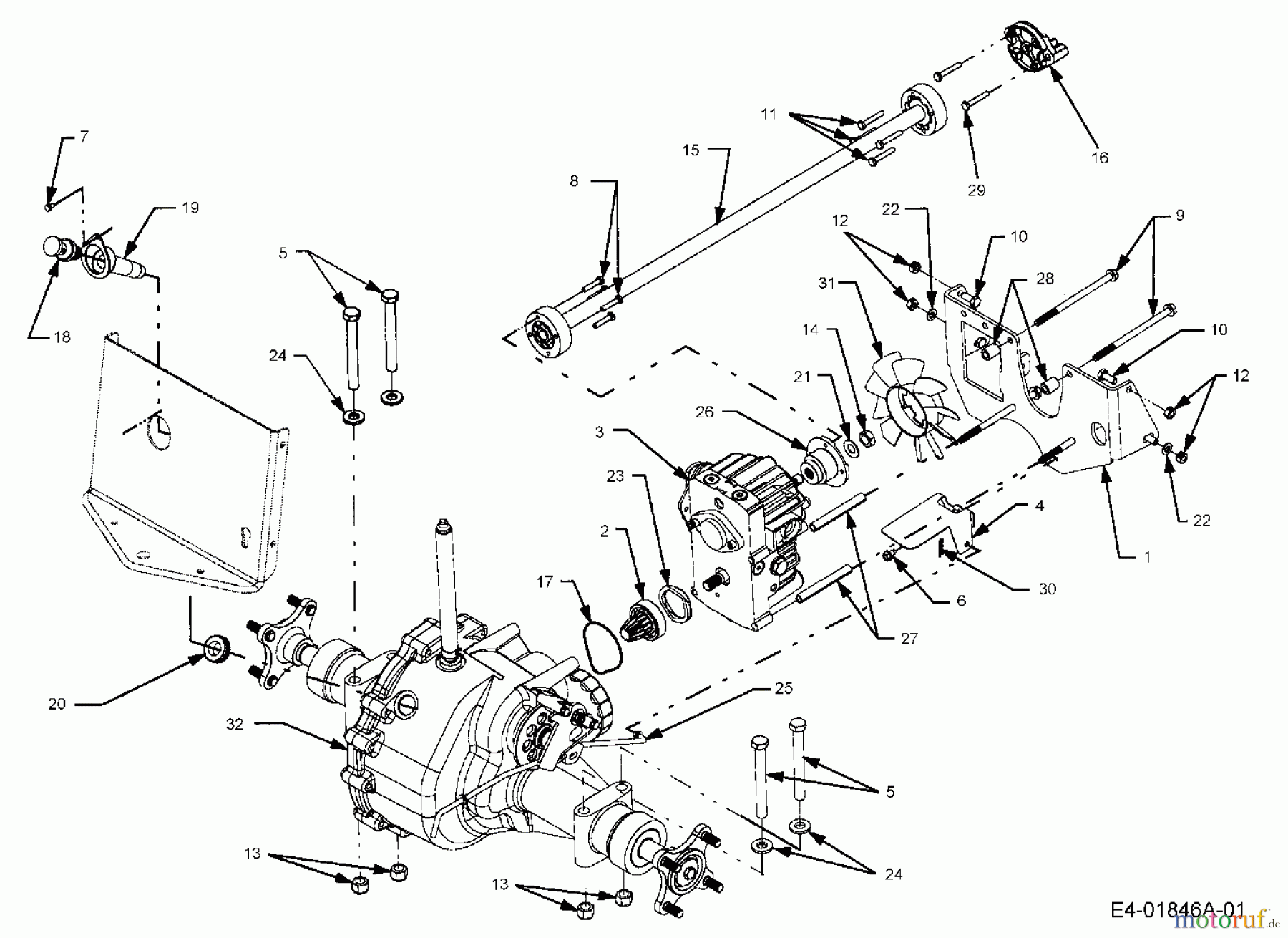  Cub Cadet Gartentraktoren HDS 2205 14A-2D7-603  (2005) Getriebe, Hydrostat