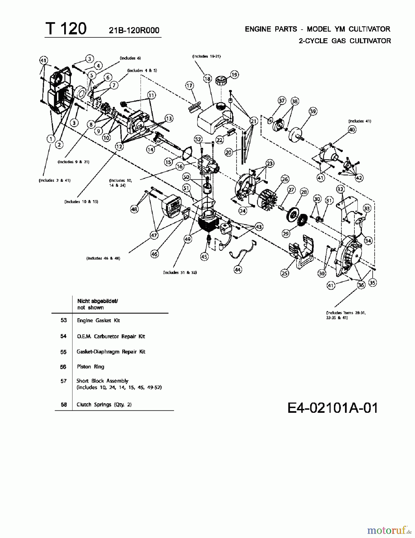 MTD ältere Modelle Motorhacken T 120 21B-120R000 (2004) Motor