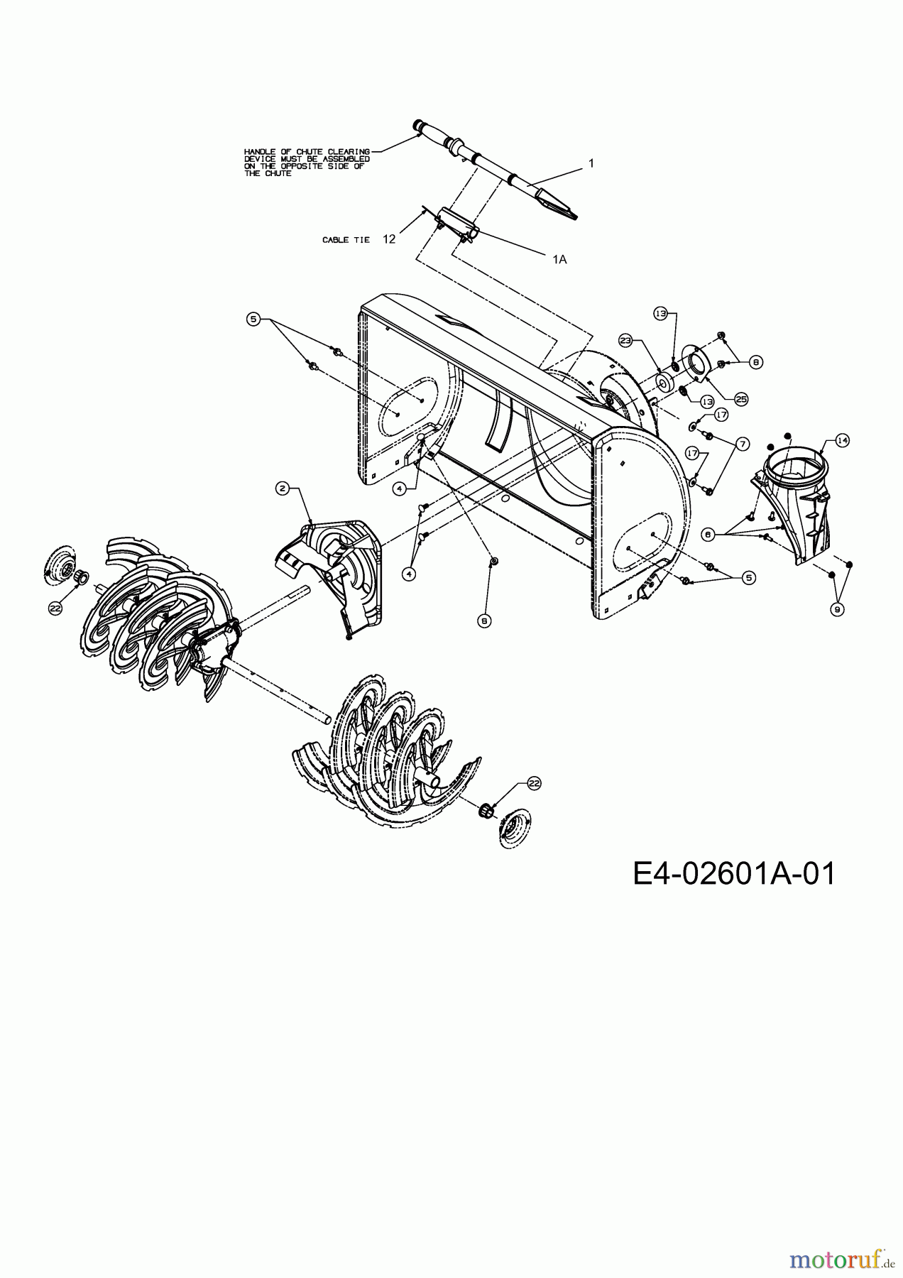  MTD Zubehör Zubehör Balkenmäher Schneefräse 008 - 61cm für BM 87-35, (MX,TS)BM 87-50 396-008-600  (2009) Schaufelrad