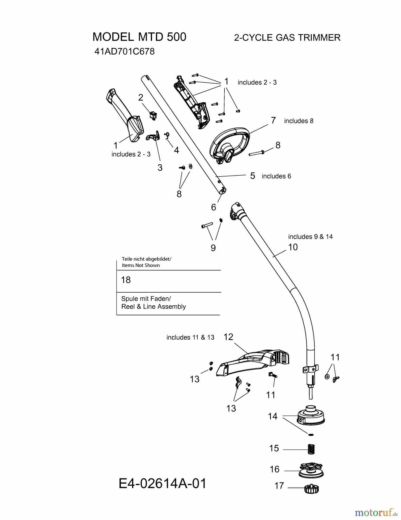  MTD Motorsensen 500 41AD701C678  (2010) Grundgerät