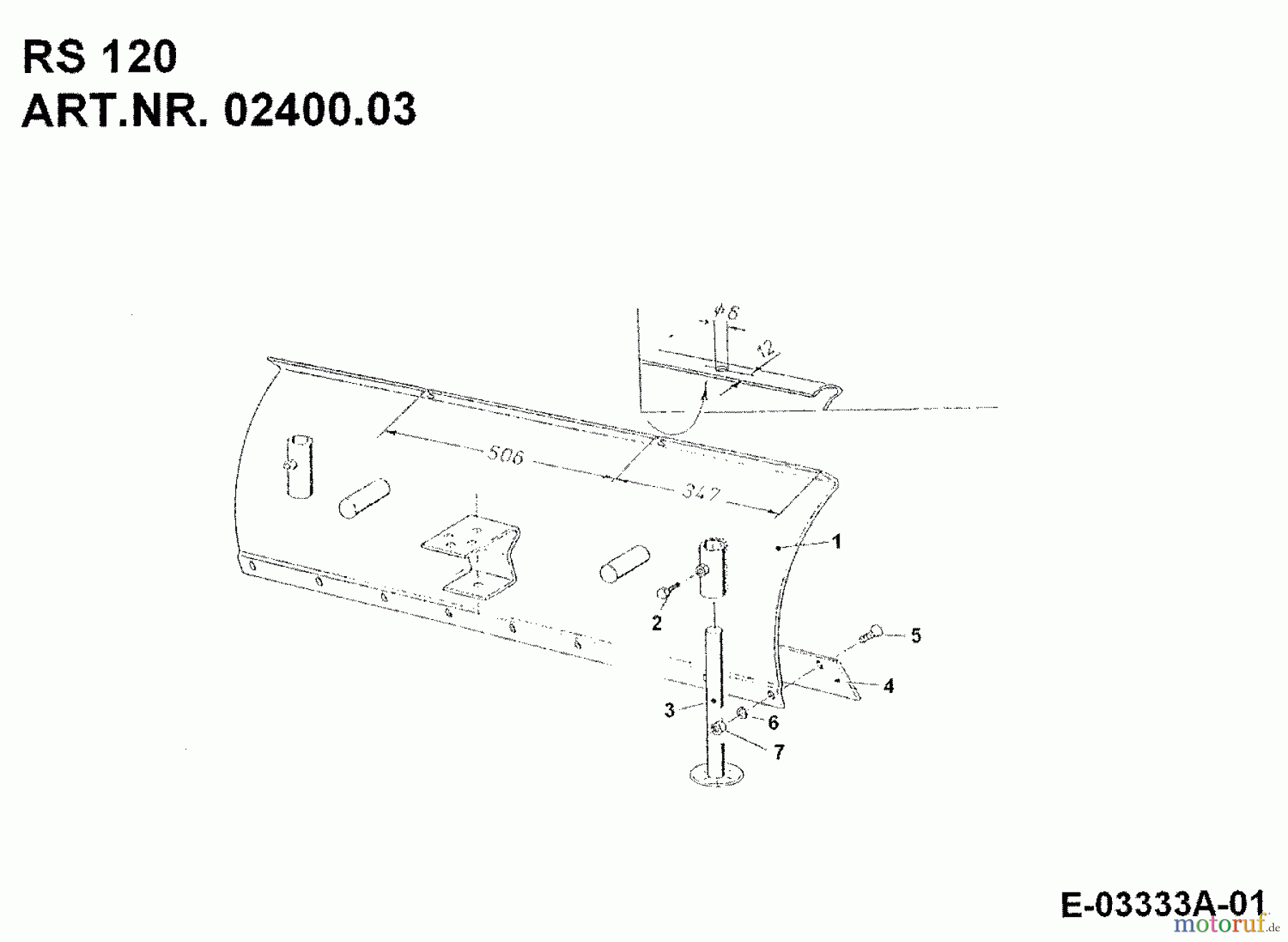  MTD Zubehör Zubehör Einachser Räumschild RS 120 für 550-750 02400.03  (1992) Grundgerät
