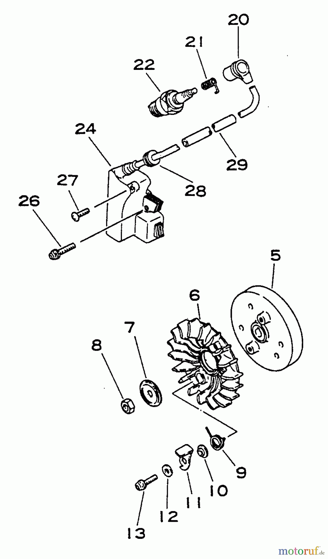 Echo Sägen, Kettensägen CS-4600 - Echo Chainsaw, S/N: 0027192 - 0033240 Ignition