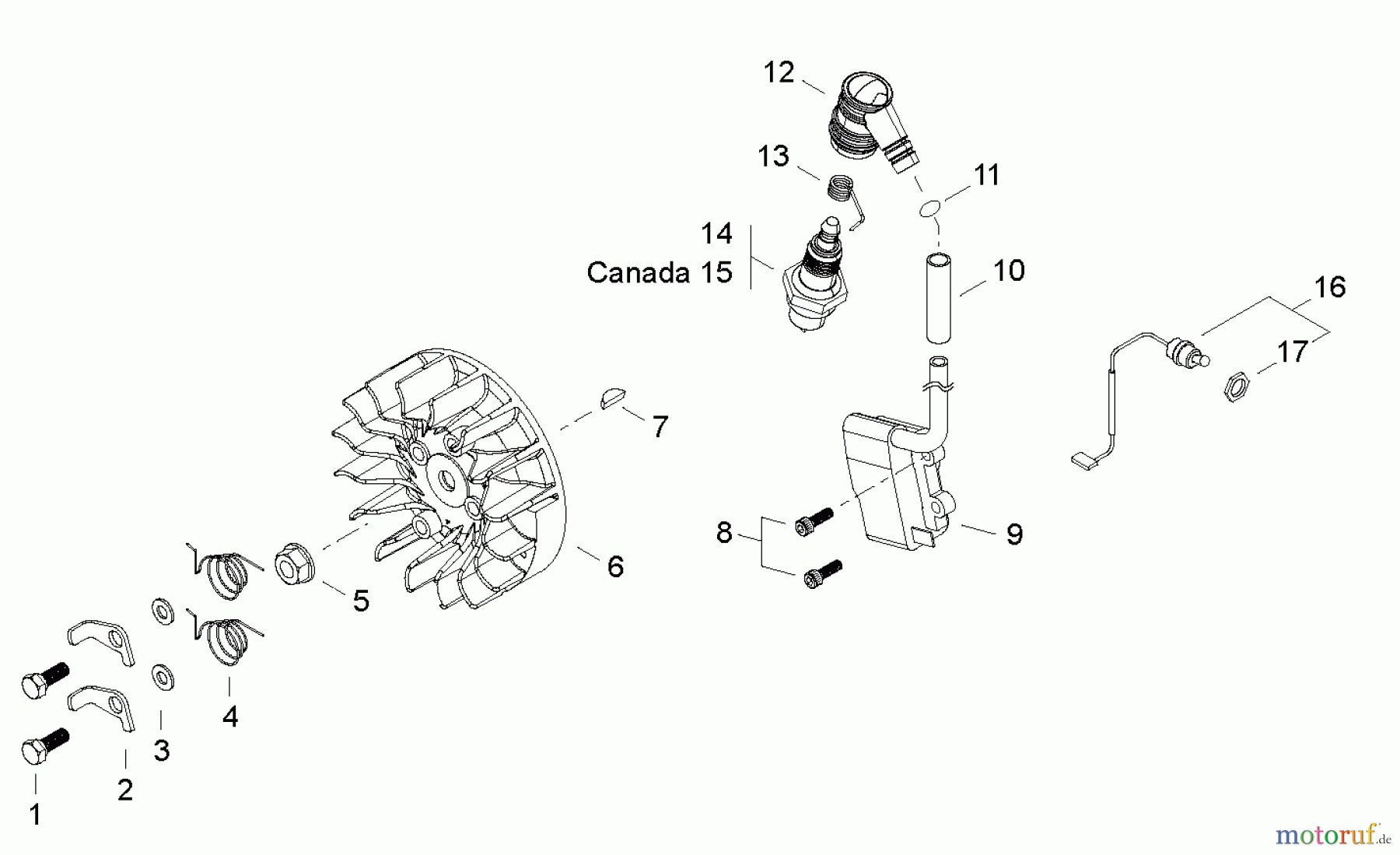  Echo Sägen, Kettensägen CS-500P - Echo Chainsaw, S/N: C19413001001 - C19413999999 Flywheel, Ignition
