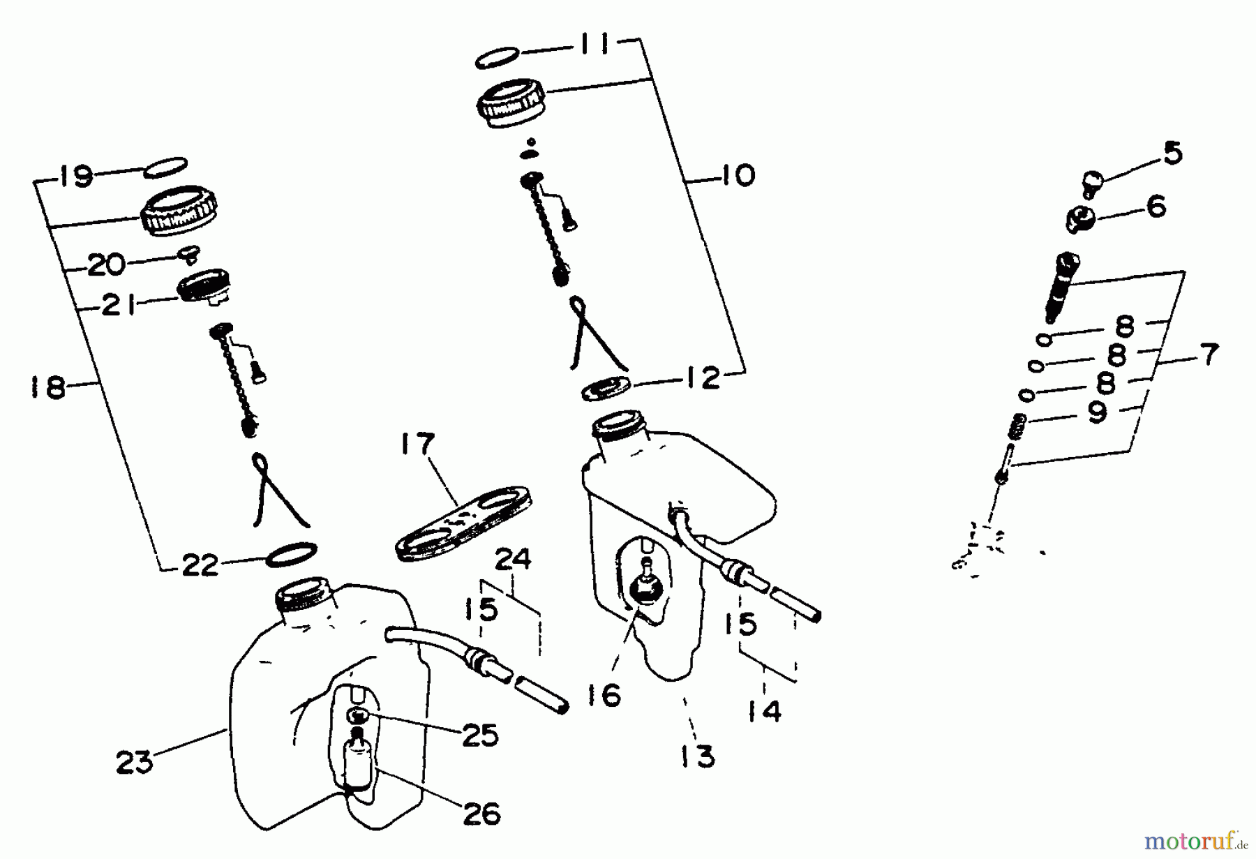 Echo Sägen, Kettensägen CS-510EVL - Echo Chainsaw Fuel System, Oil Tank, Oiler Automatic