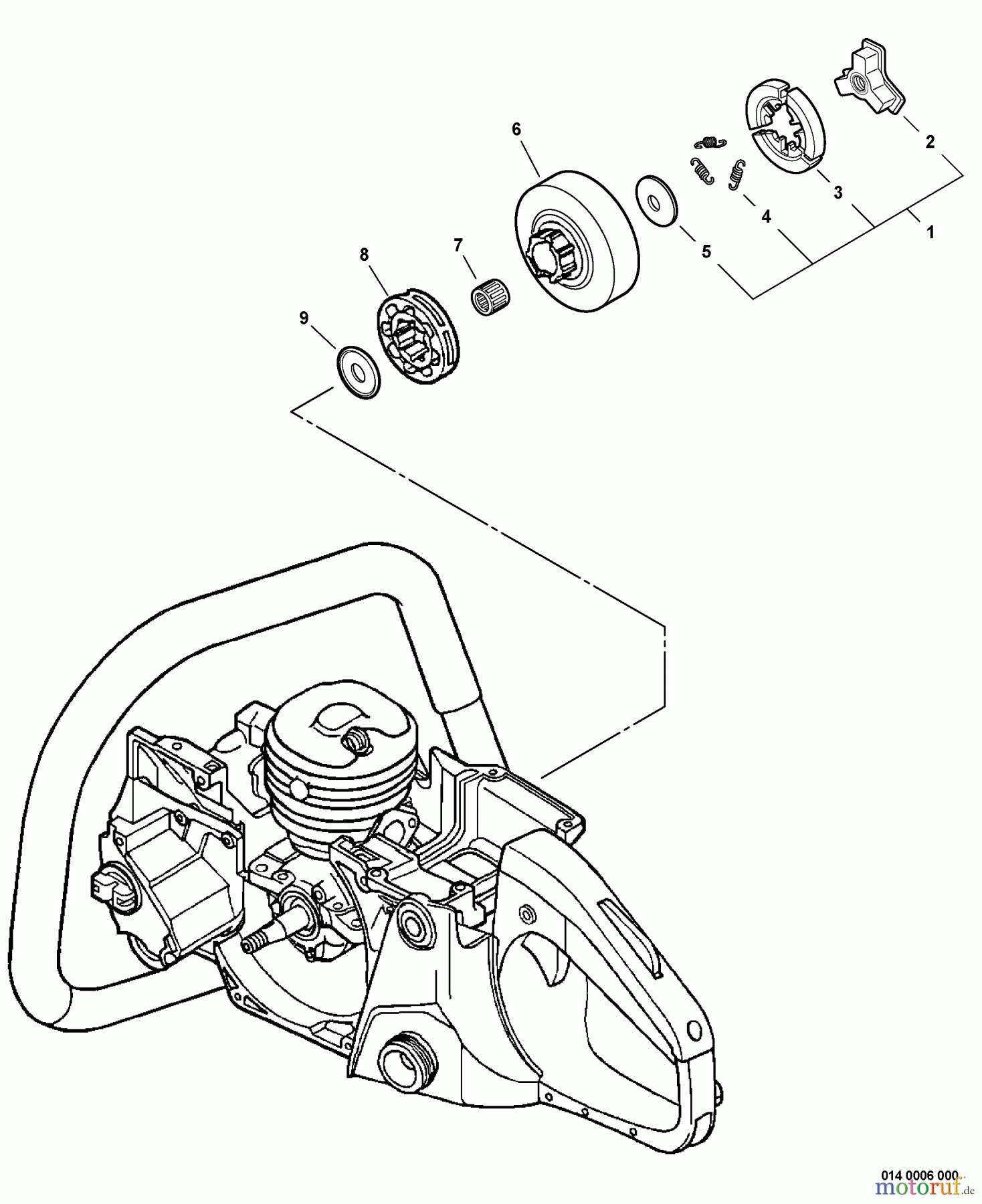 Echo Sägen, Kettensägen CS-520 - Echo Chainsaw, S/N: C07113001001 - C07113999999 Clutch