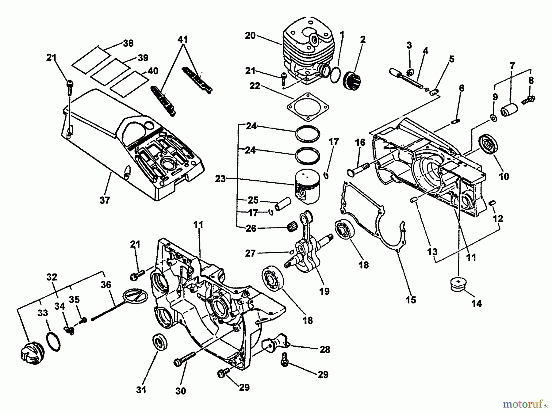  Echo Sägen, Kettensägen CS-6700 - Echo Chainsaw, S/N: 031241 - 999999 Engine, Crankcase