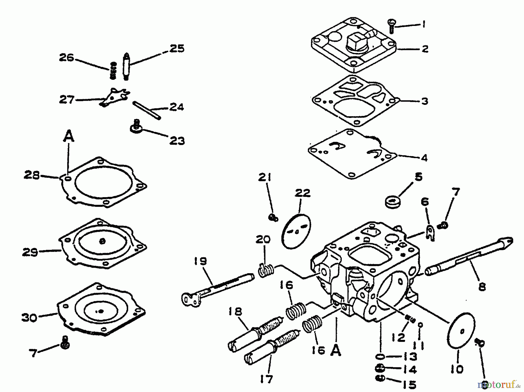  Echo Trennsägen CSG-6700 - Echo Cut-Off Saw, S/N: 002601 - 005530 Carburetor