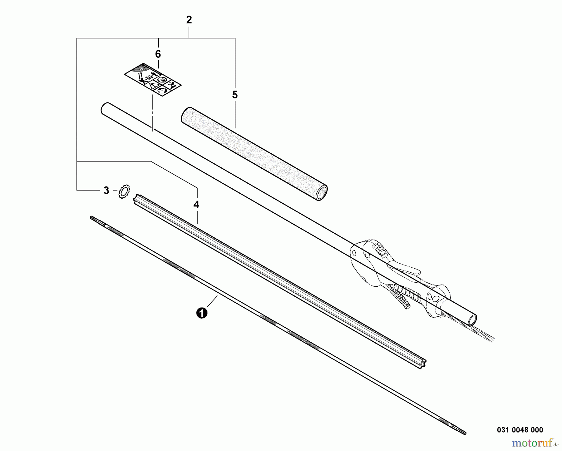 Echo Hochentaster PPF-300ES - Echo Pole Saw / Pruner, S/N: E06537001001 - E06537999999 Main Pipe Assembly, Driveshaft